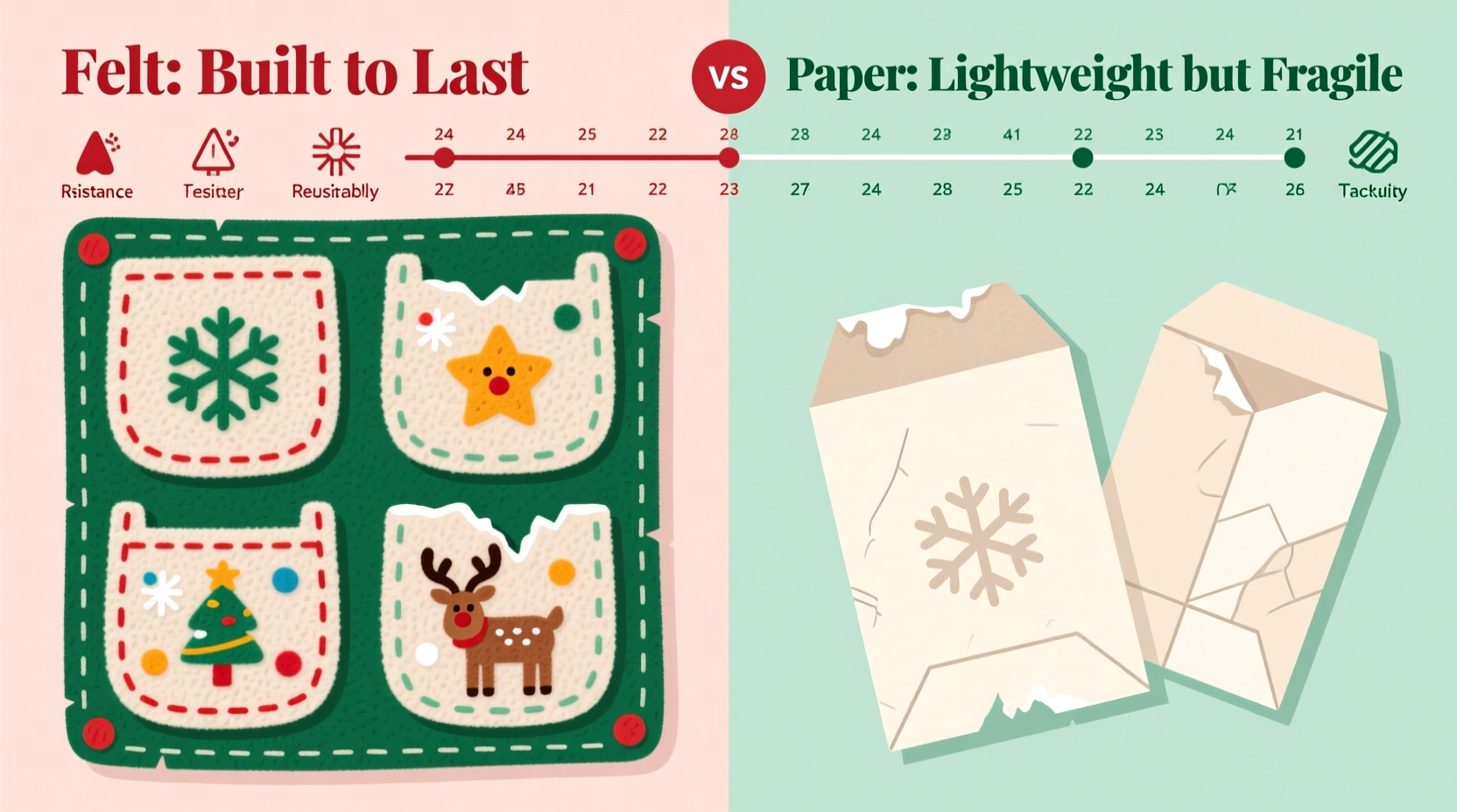 diy felt advent calendar pockets vs printable paper versions which hold up to daily use