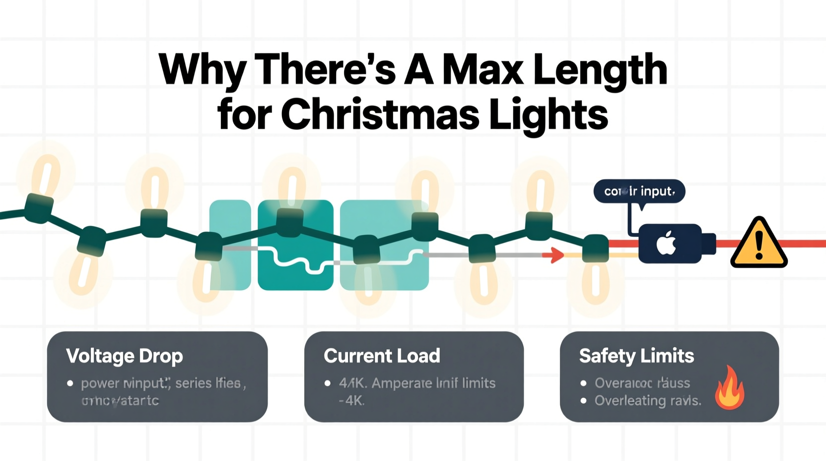 why do christmas light strings have a maximum connectable length limit