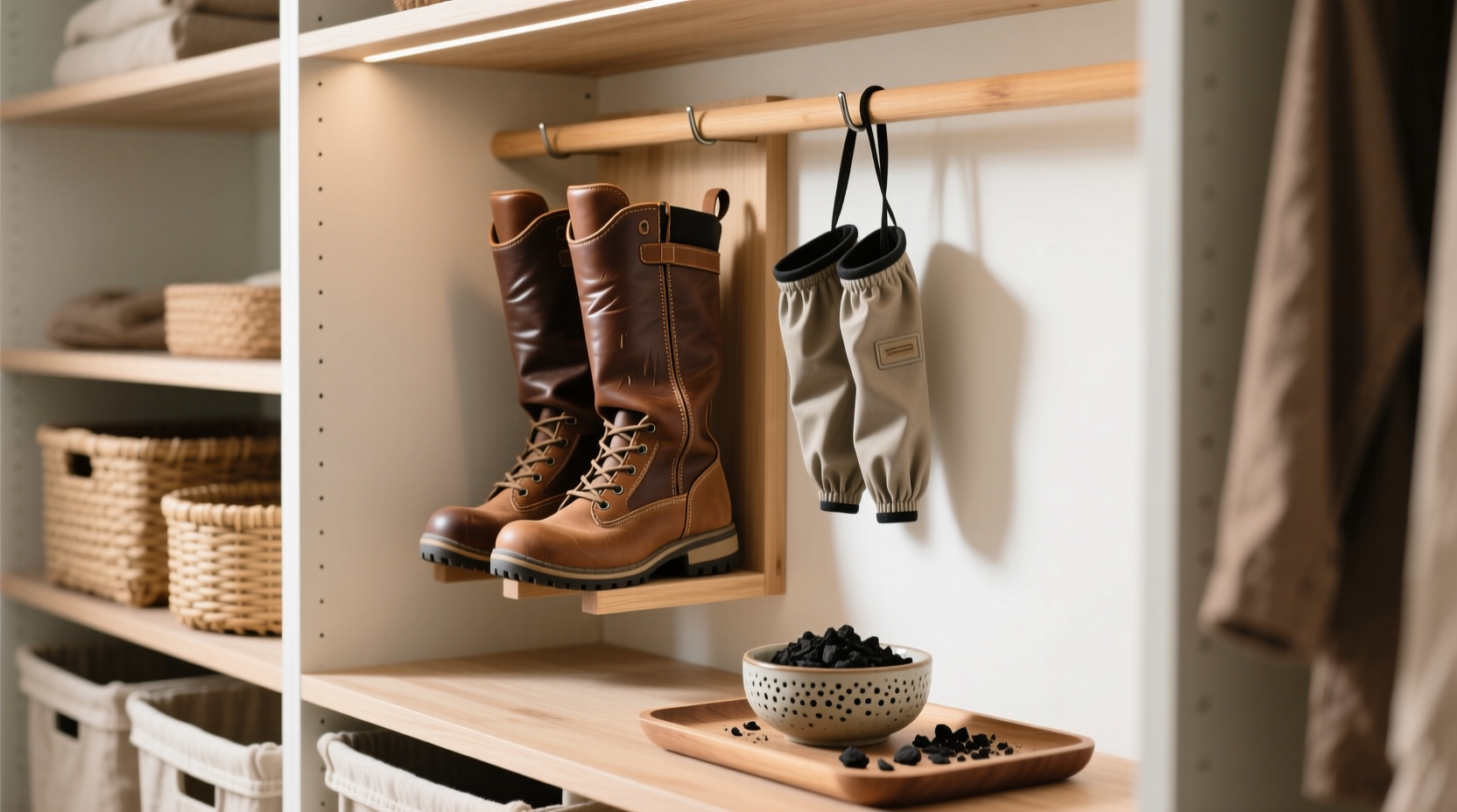 closet organization tips for hiking boots gaiters