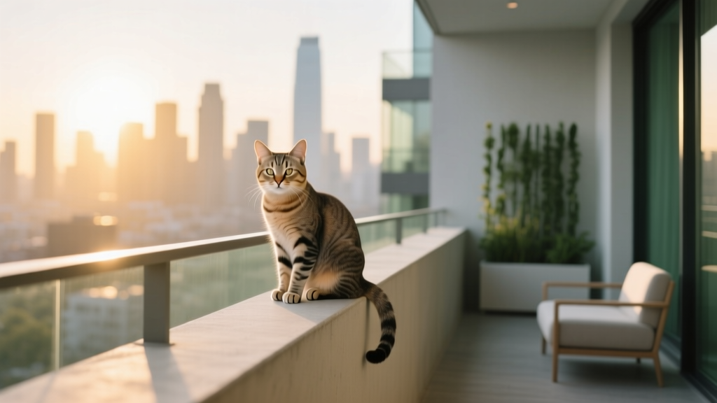 Why Cats Sit on the Balcony Railing Safely