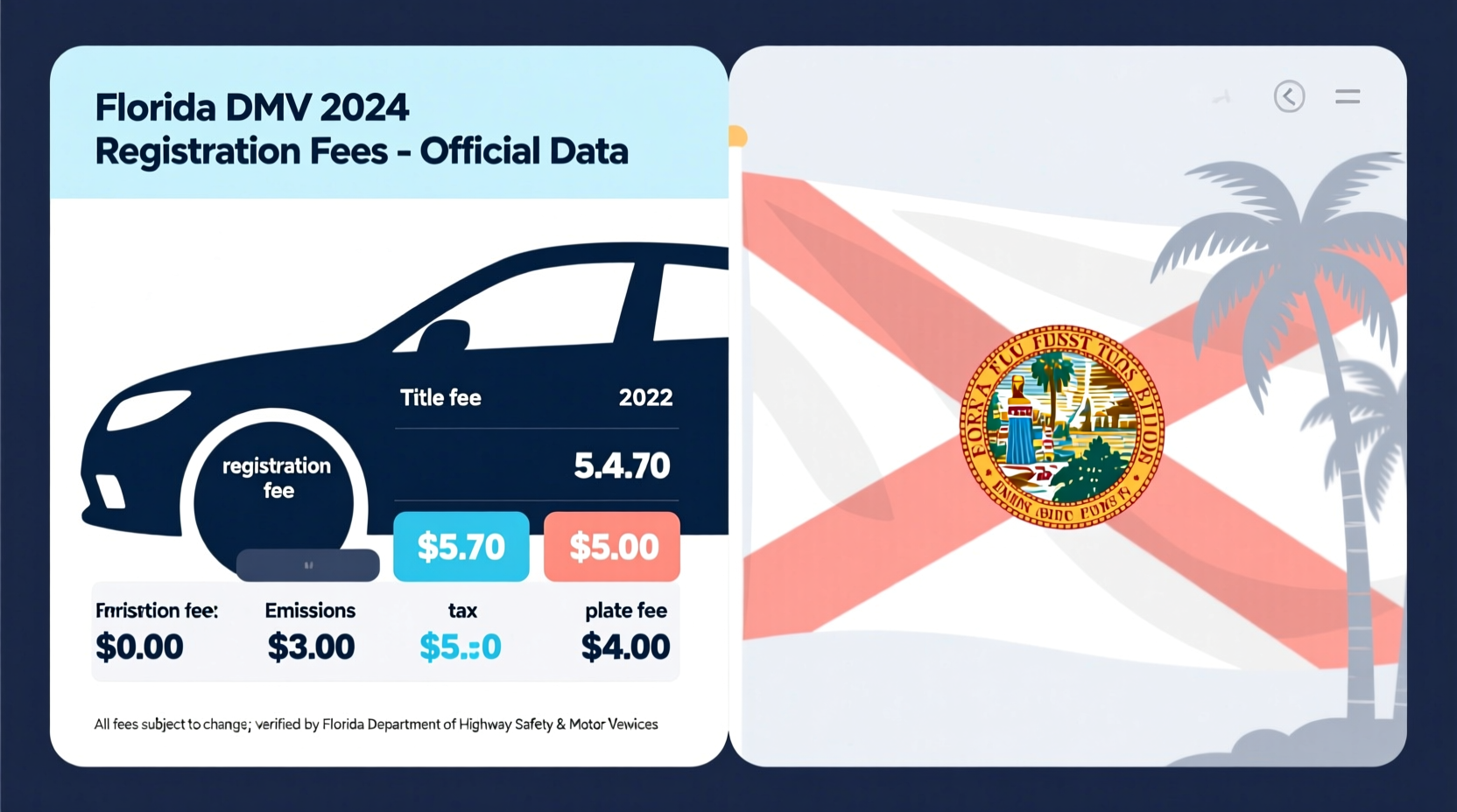how much is it to register a car in florida