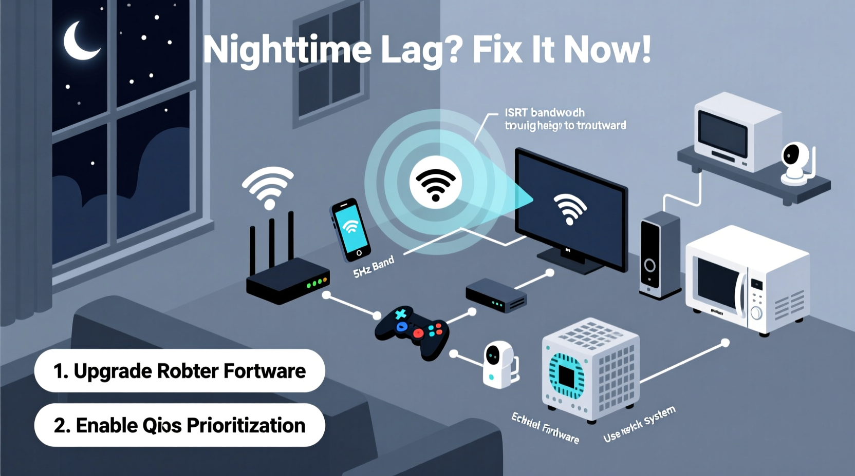 why is my wifi slow only at night and how to stop the lag