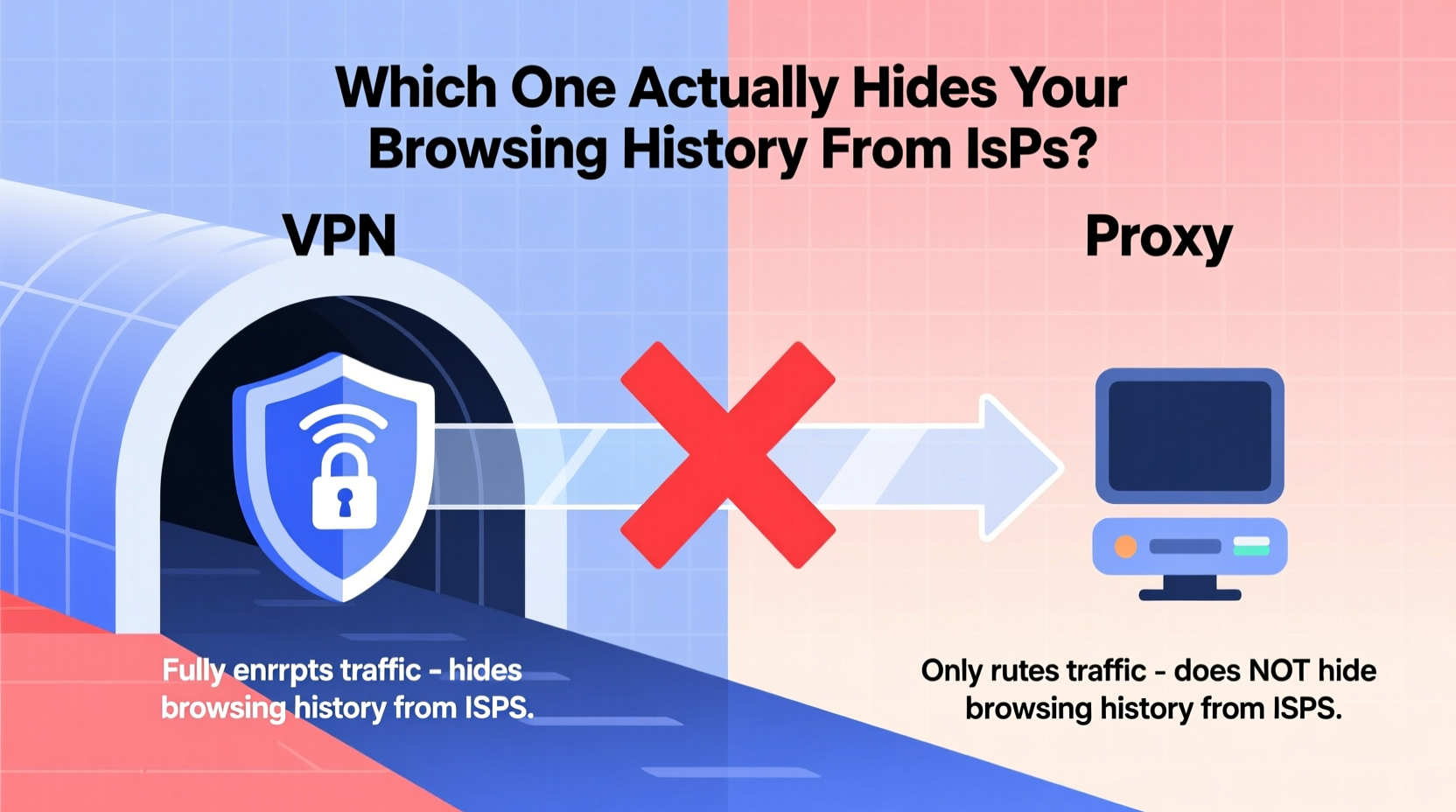 vpn vs proxy difference which one actually hides your browsing history from isps