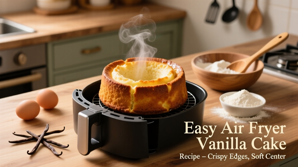 Best Air Fryer Vanilla Cake Recipe (Easy & Crispy-Edged!)