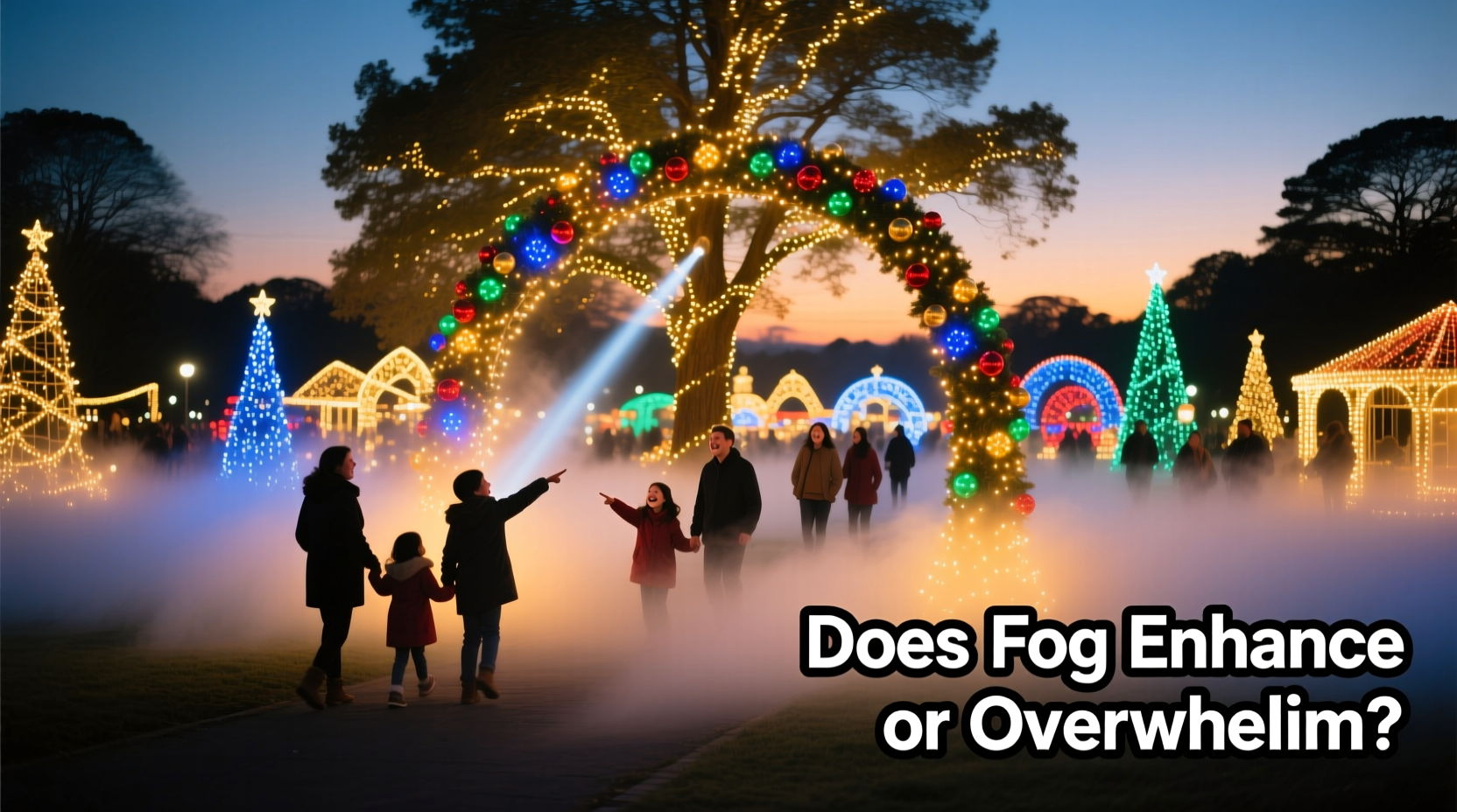 does adding fog machines enhance christmas light displays or go too far