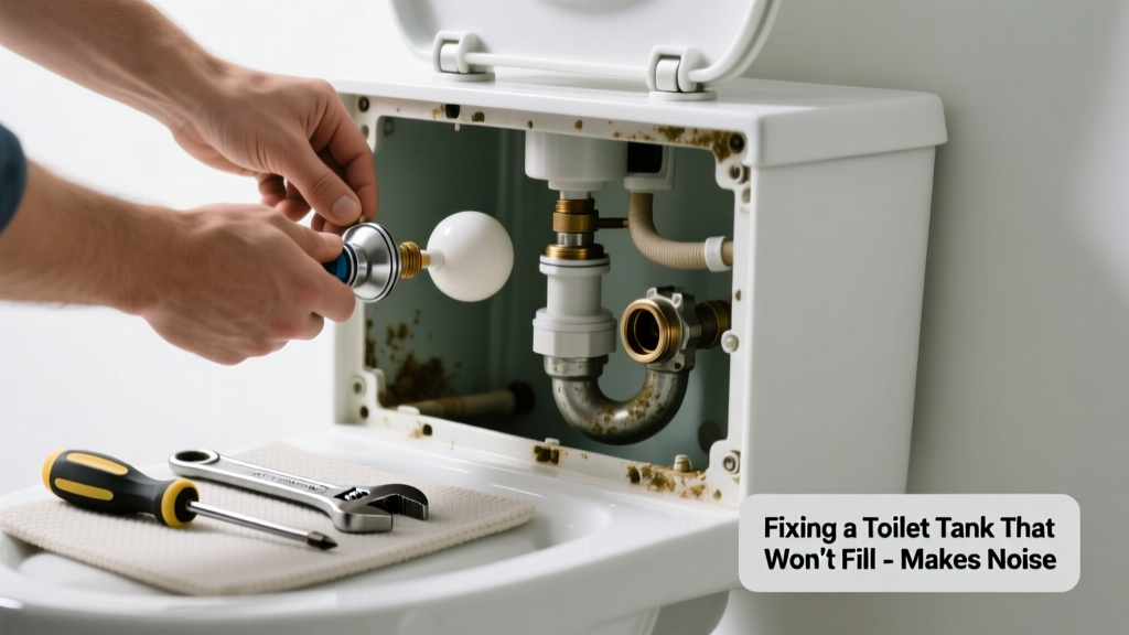 Fixing a Toilet Tank That Won’t Fill & Makes Noise