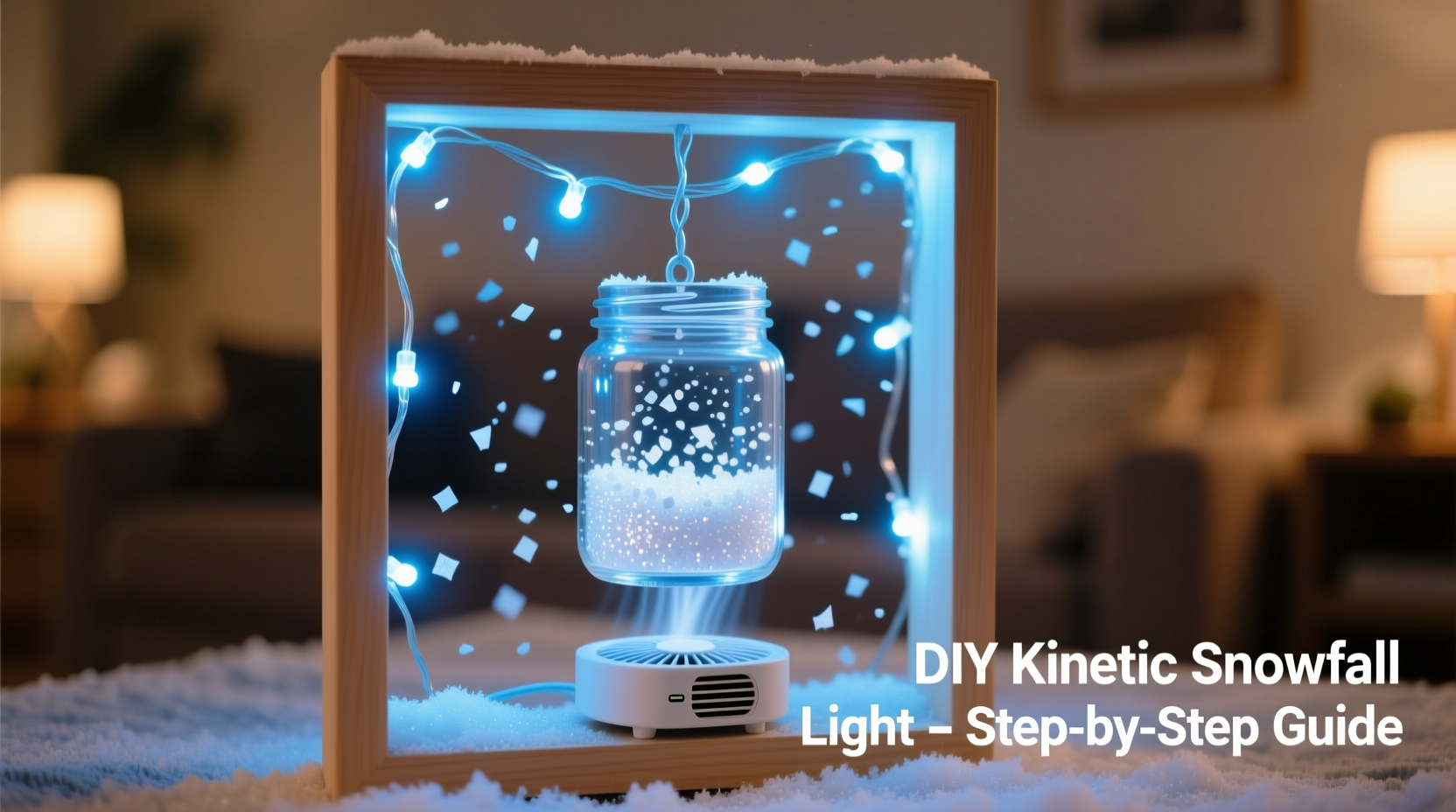 how to make a kinetic snowfall light effect at home with simple materials