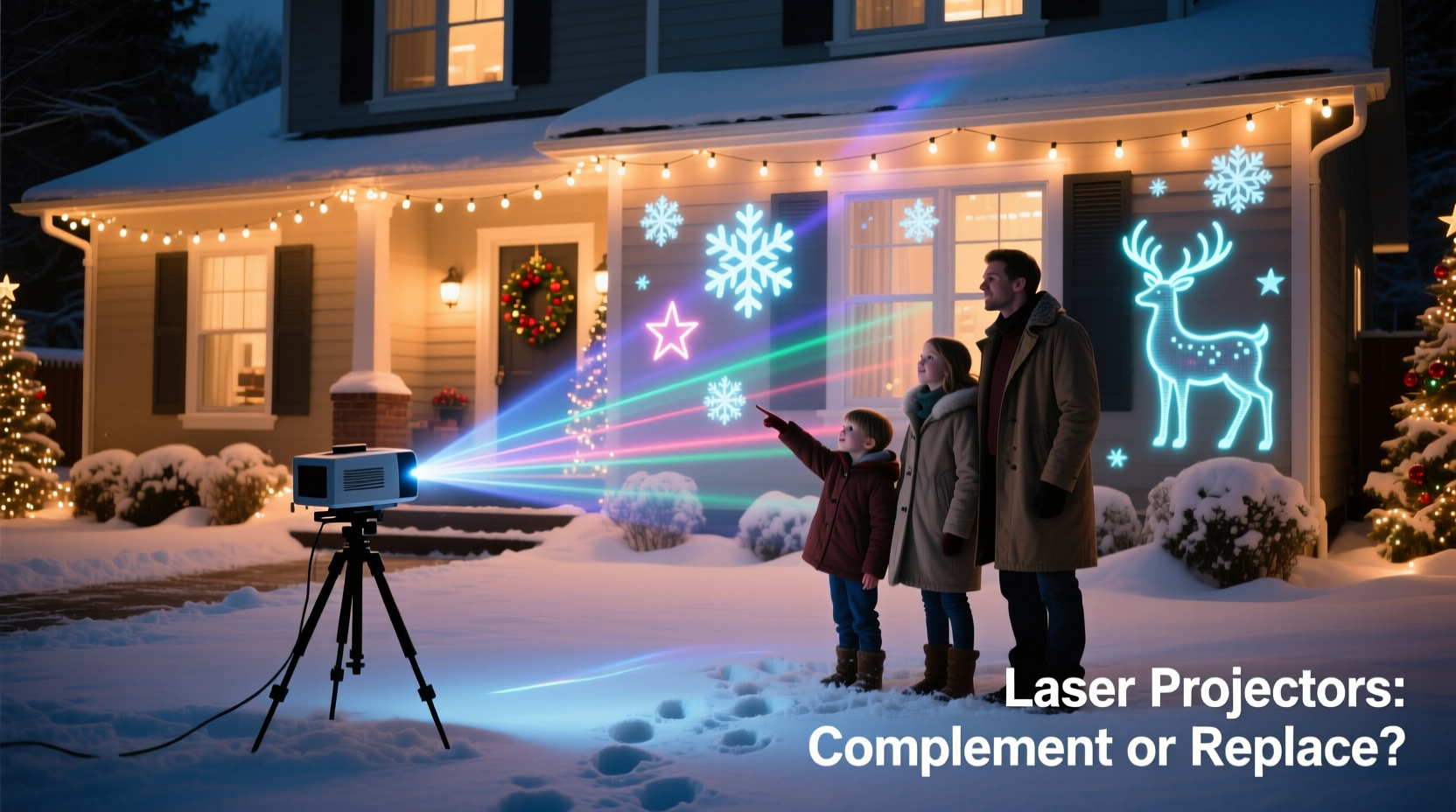 do laser christmas projectors replace traditional lights or just complement them