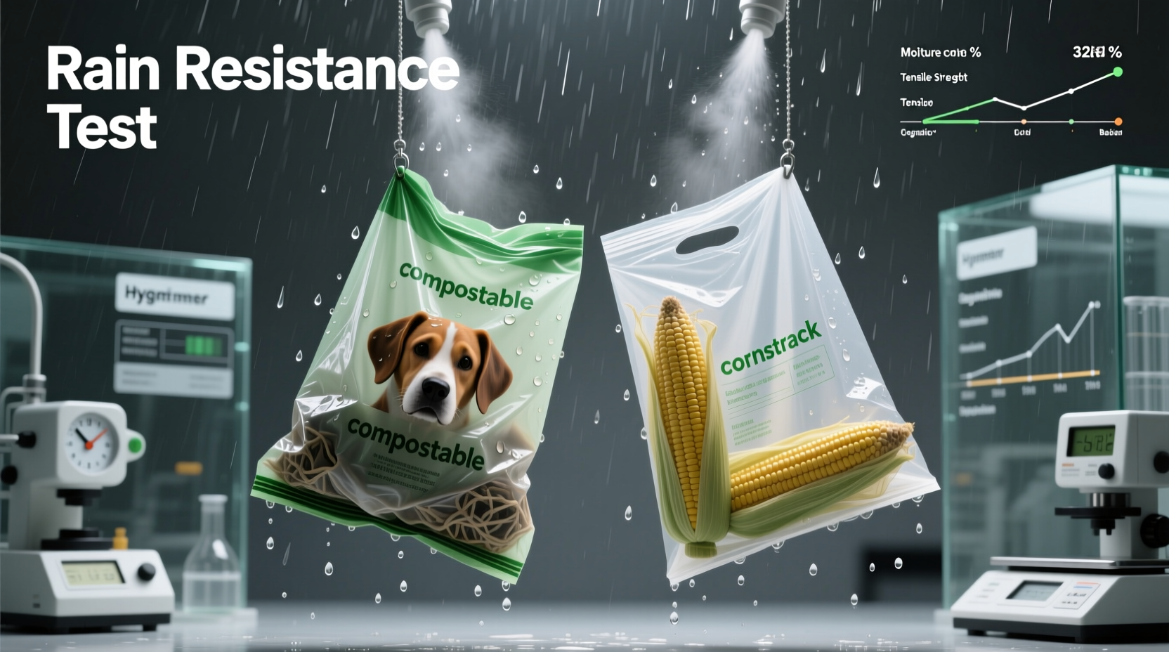 compostable vs cornstarch dog bags in rain
