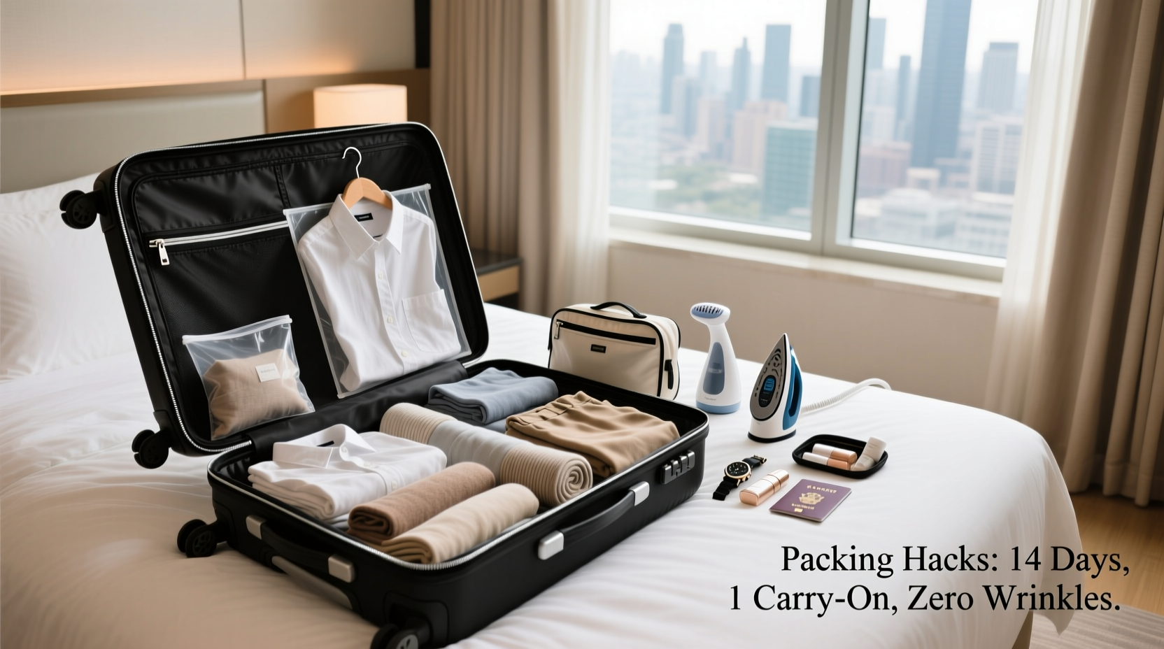 how to pack a carry on for two weeks without checking a bag or wrinkling clothes