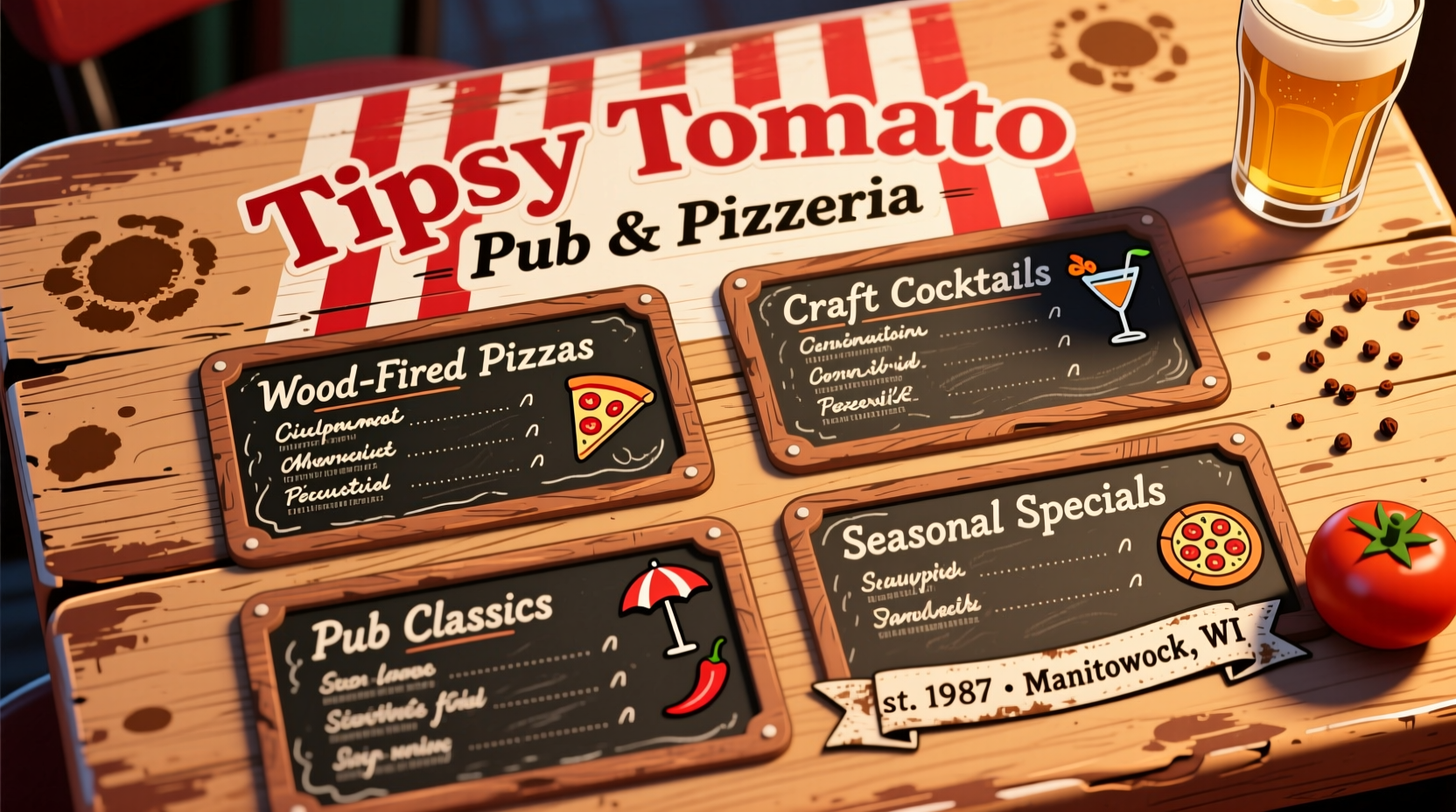 Tipsy Tomato Pub & Pizzeria Manitowoc Menu Guide