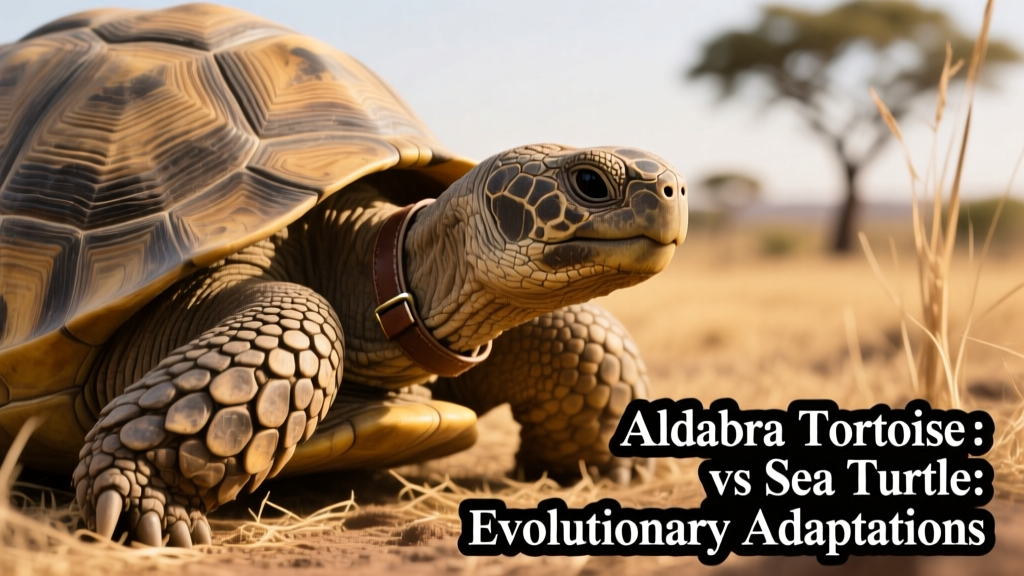 Close-up of an Aldabra tortoise’s wrinkled skin and scaly forelimbs on dry grassland
