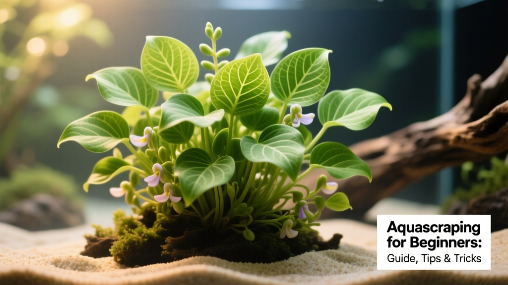 Close-up of water wisteria (Hygrophila difformis) thriving in an aquascape, showing its delicate, fan-like leaves and healthy growth pattern