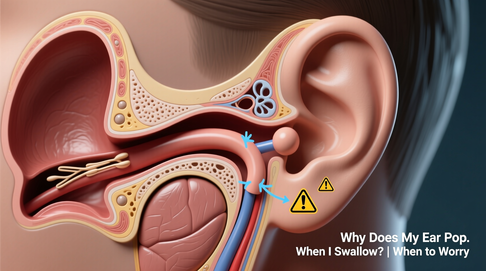 why does my ear pop when i swallow and when should i worry