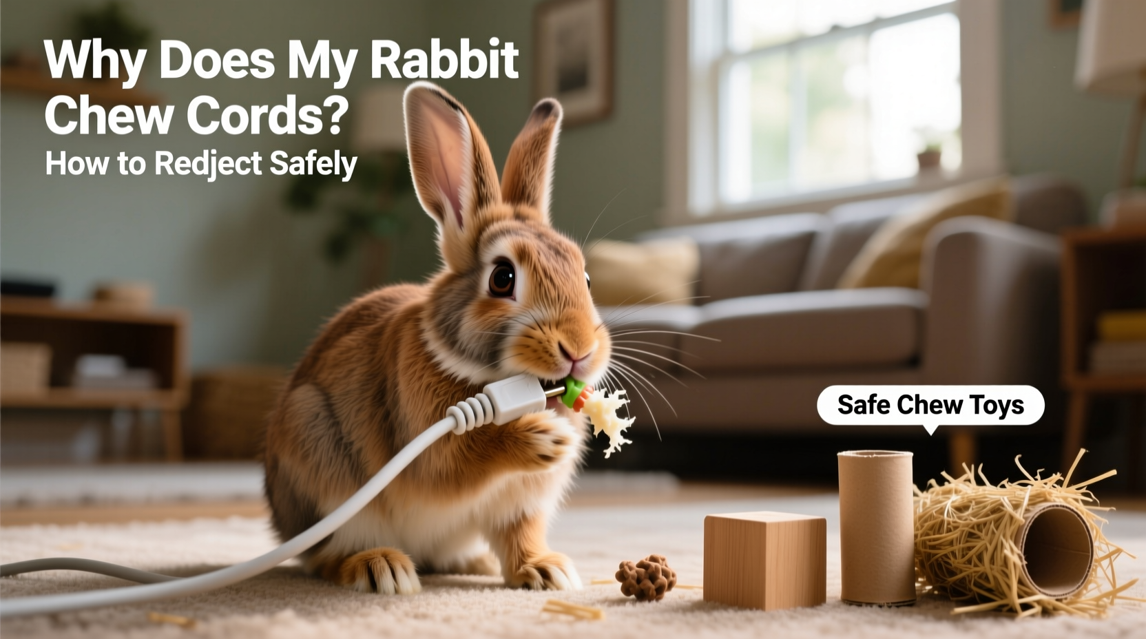 why does my rabbit chew cords how to redirect safely