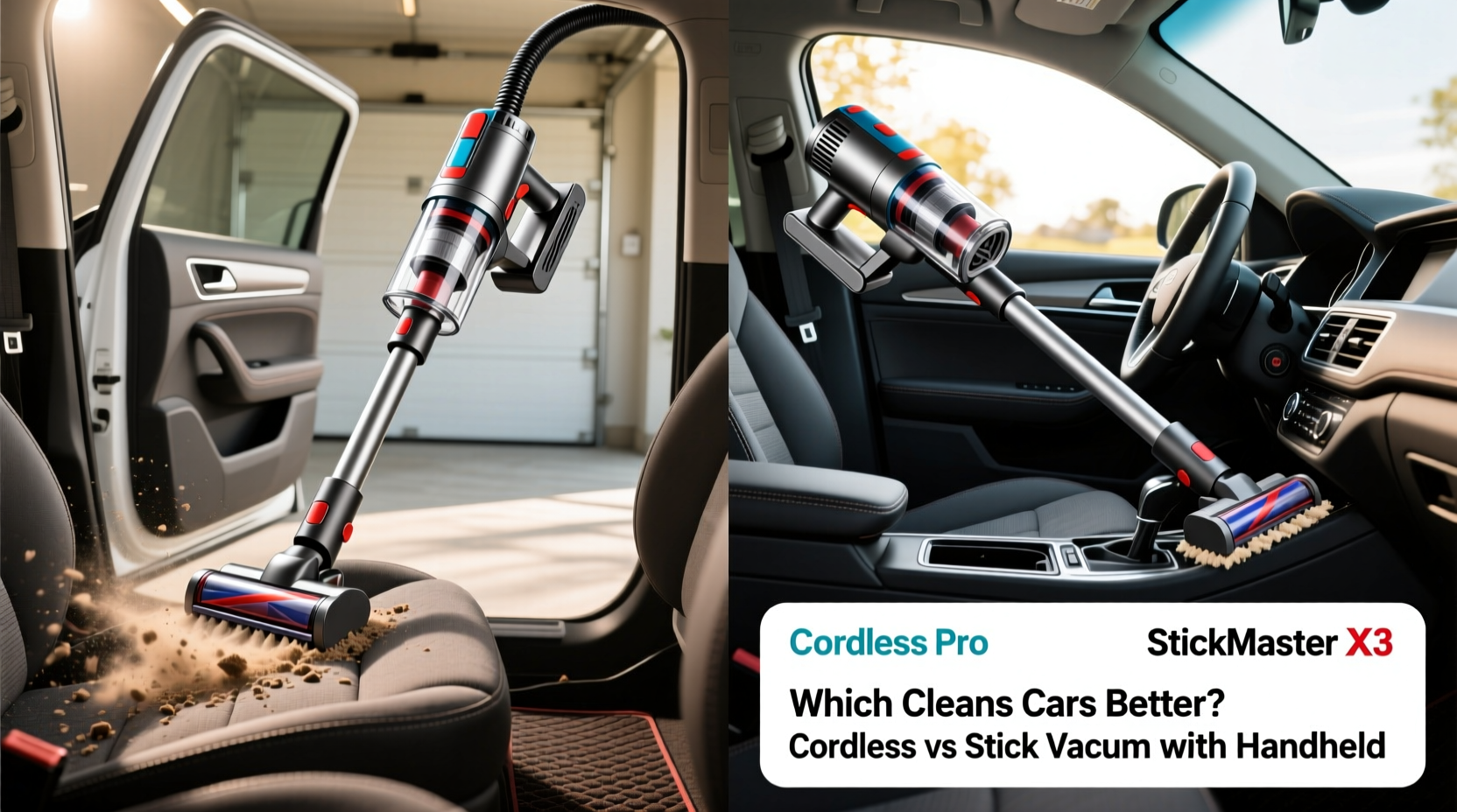 cordless vacuum vs stick vacuum with detachable handheld which cleans cars better
