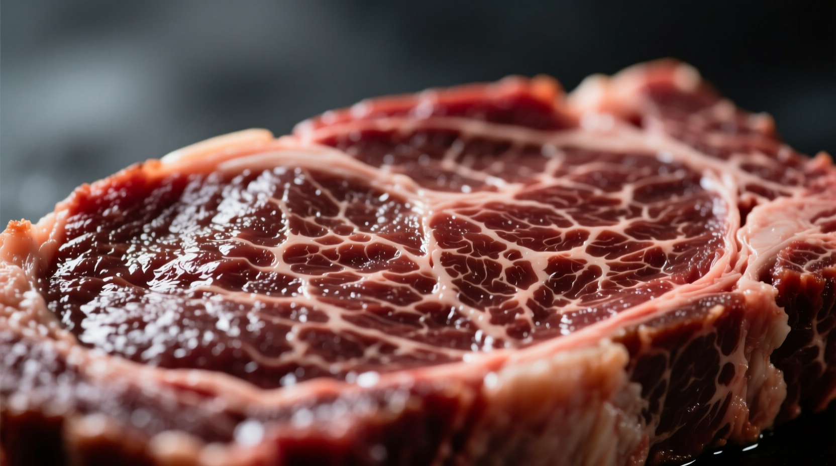 Close-up of venison steak showing marbling and texture