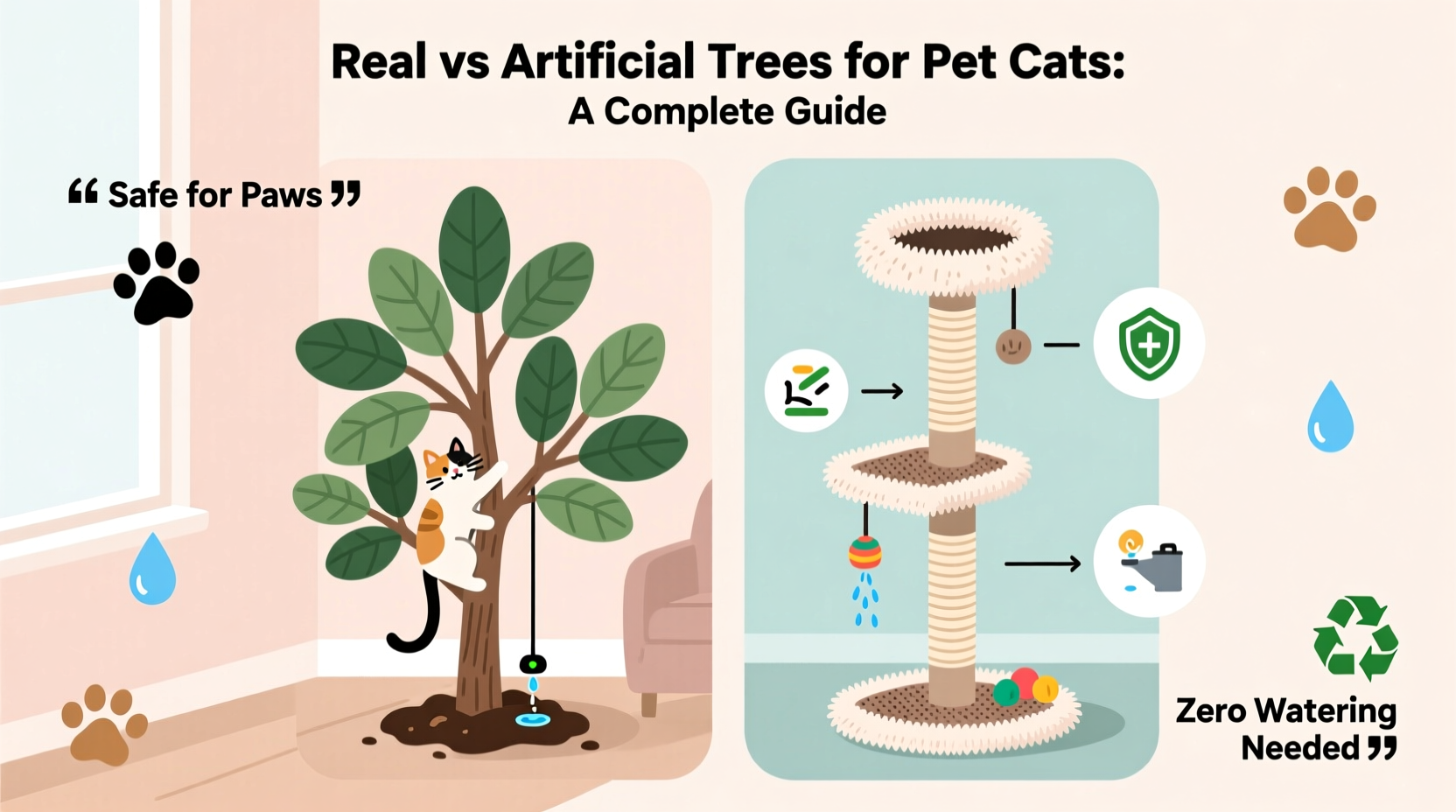 how to choose between real and artificial trees if you have pet cats