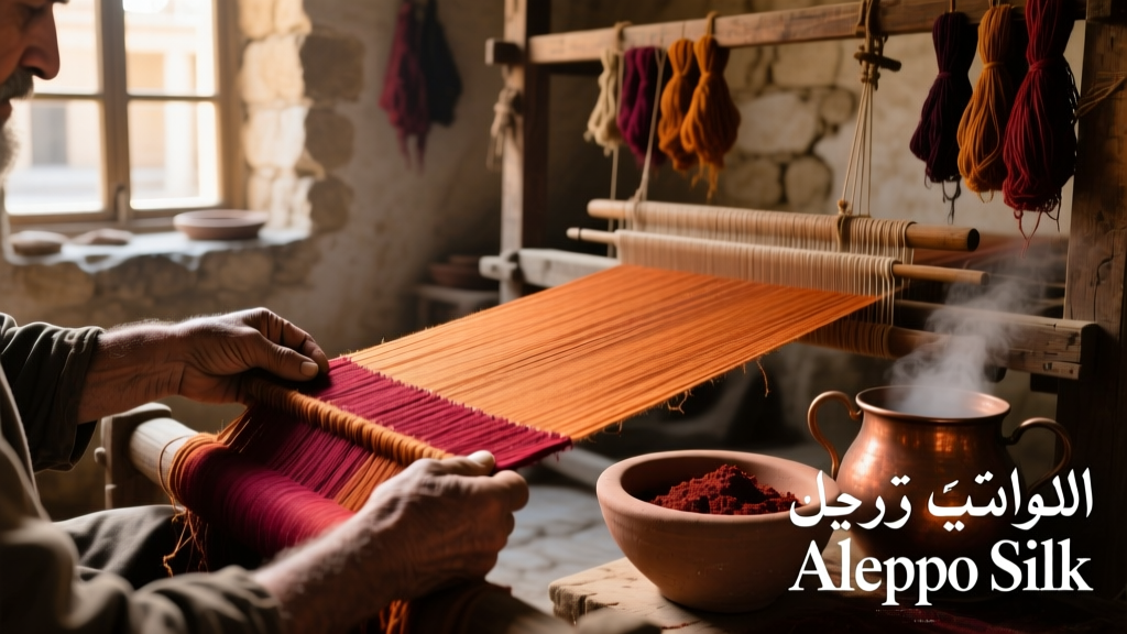 Syrian Aleppo Silk Weaving And Madder Root Dyeing Processes