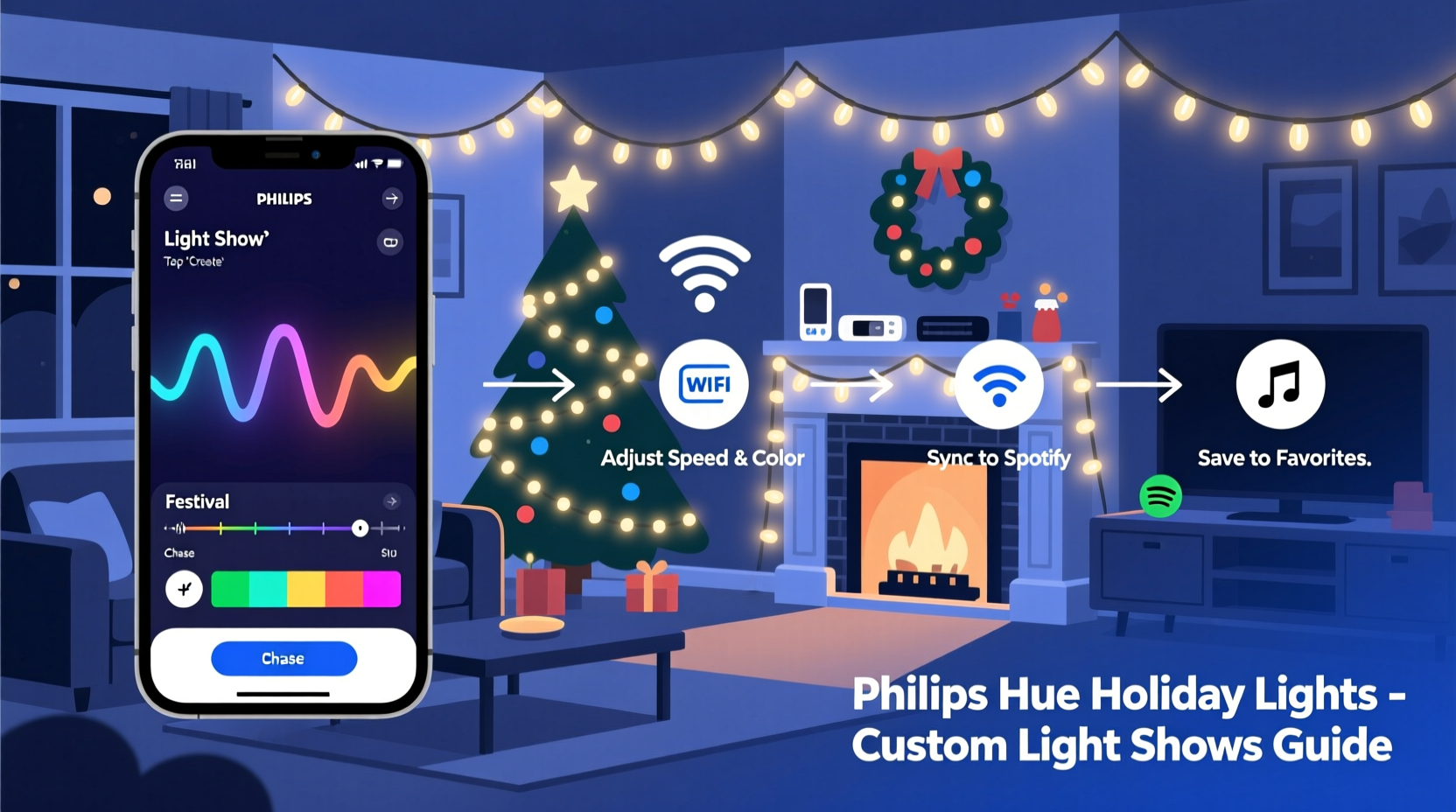 how to program custom light shows with philips hue holiday lights