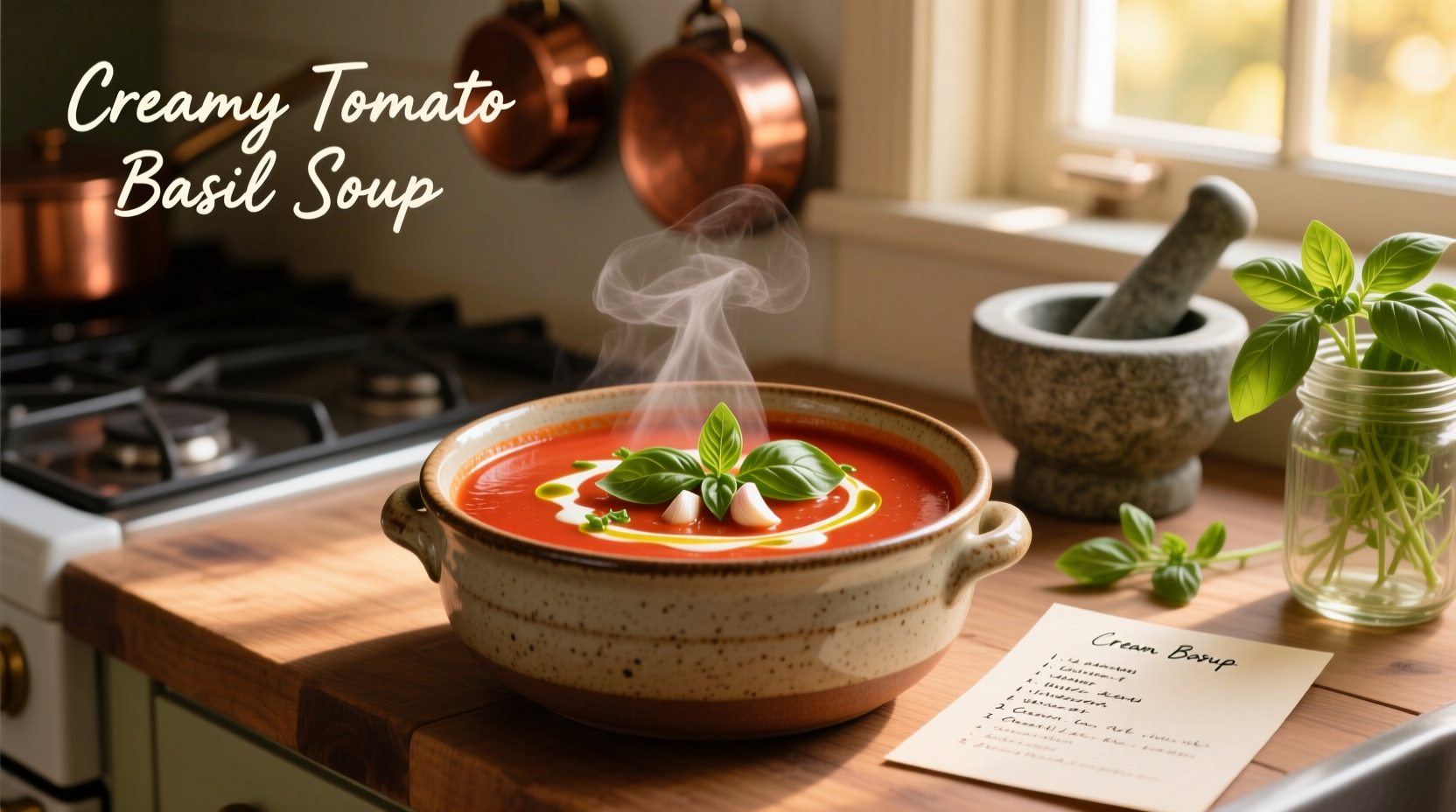 Creamy Tomato Basil Soup Recipe in 30 Minutes