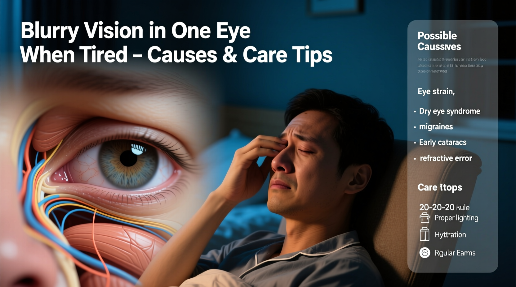 why is my vision blurry in one eye when tired causes and care tips
