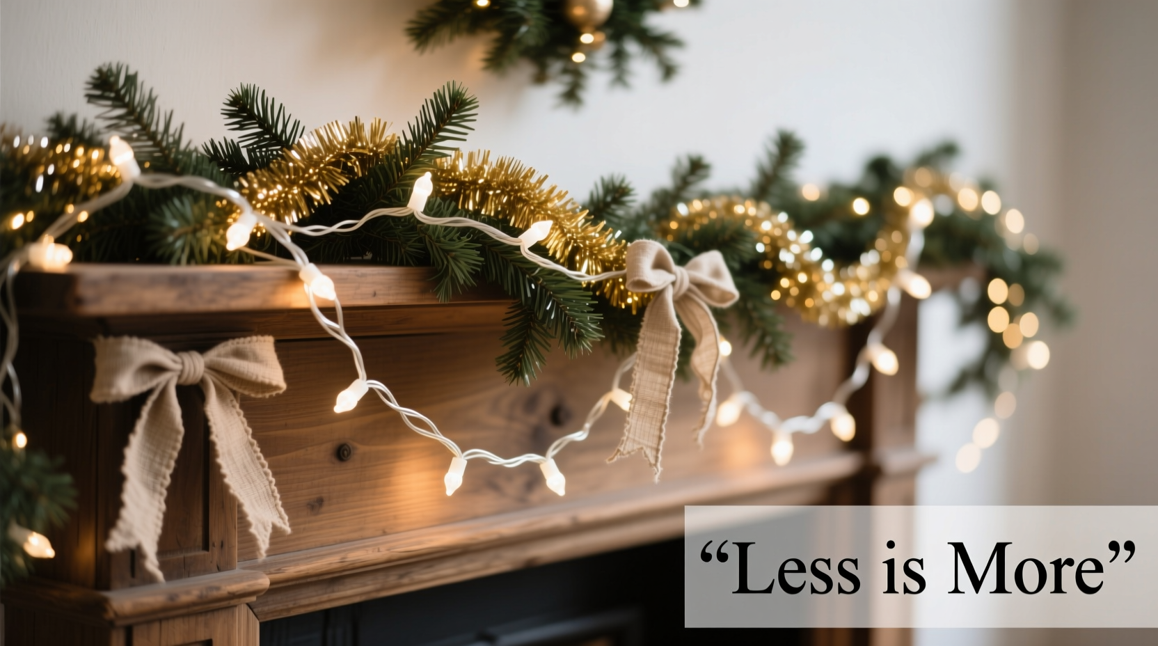 how to layer christmas lights under tinsel garland without overdoing it