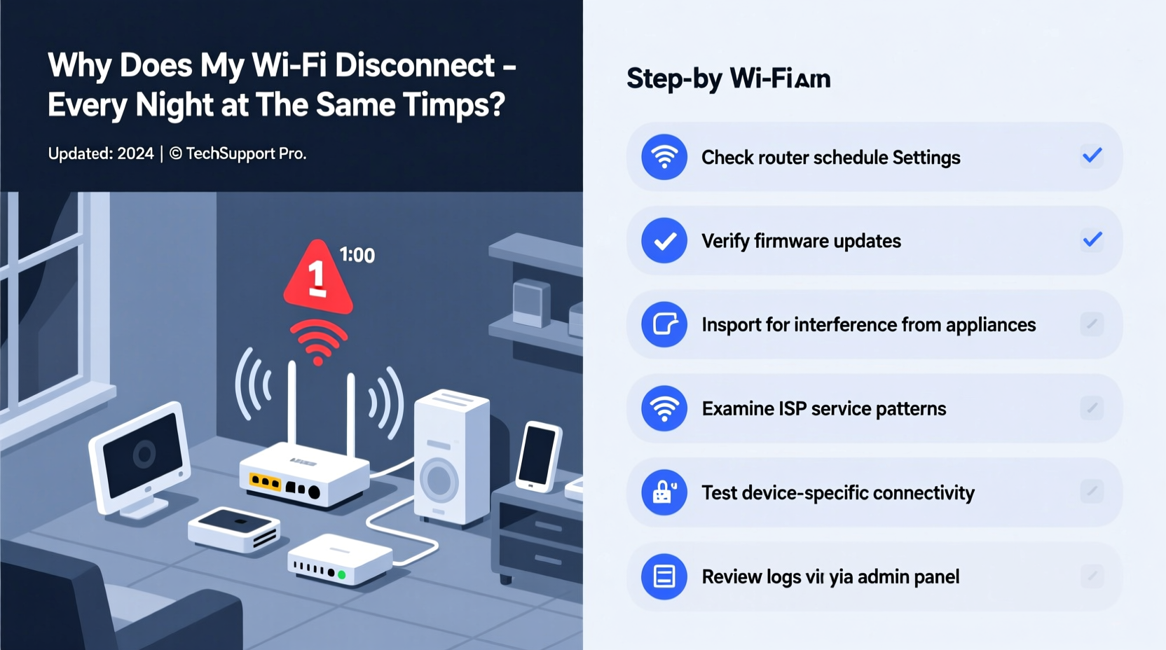why does my wifi disconnect every night at the same time and how to troubleshoot