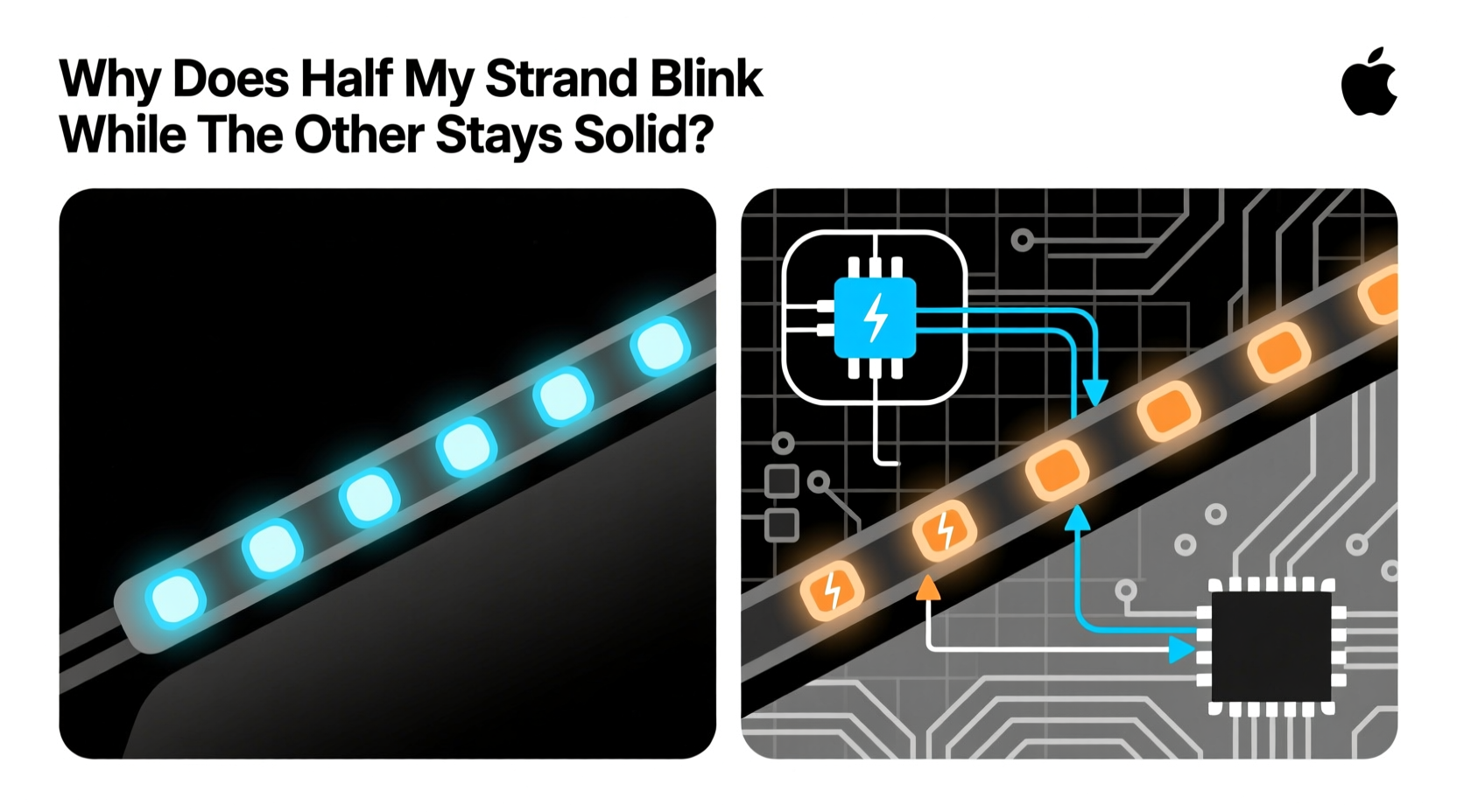 why does half my strand blink while the other stays solid fix guide