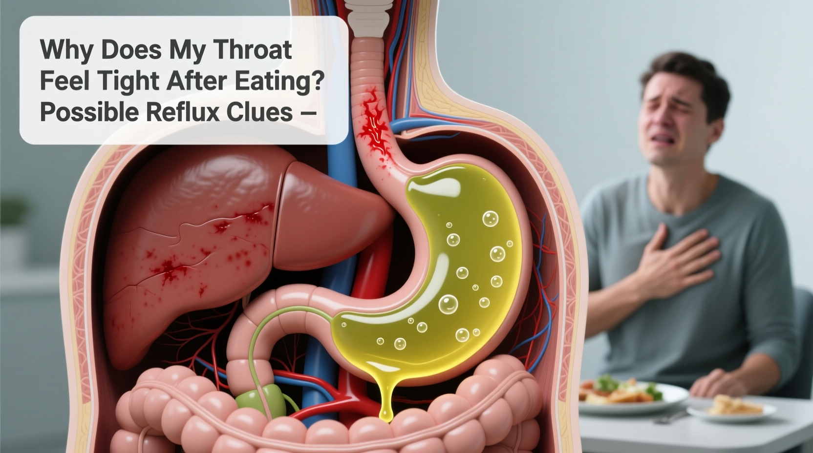 why does my throat feel tight after eating possible reflux clues