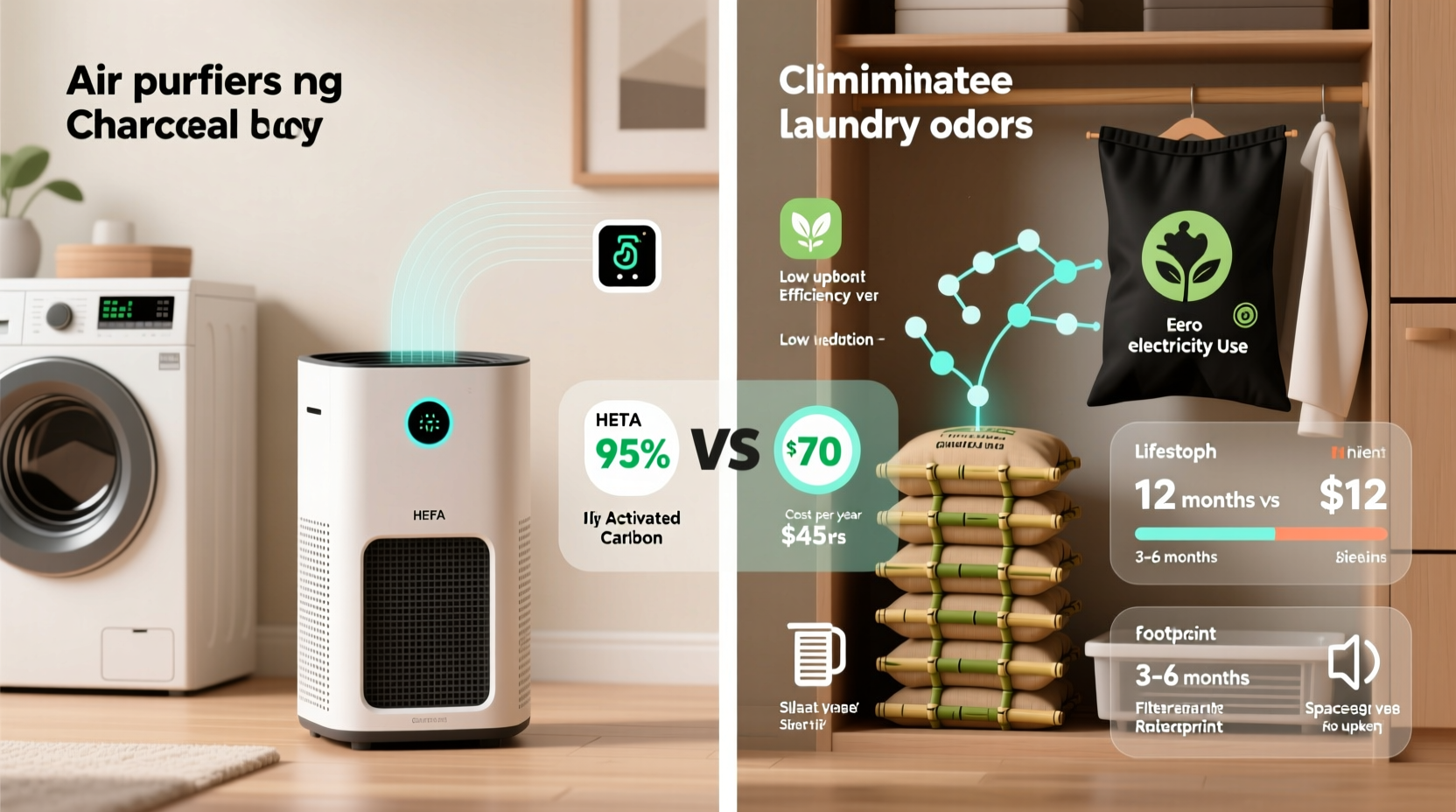 laundry odor control purifier vs charcoal bags