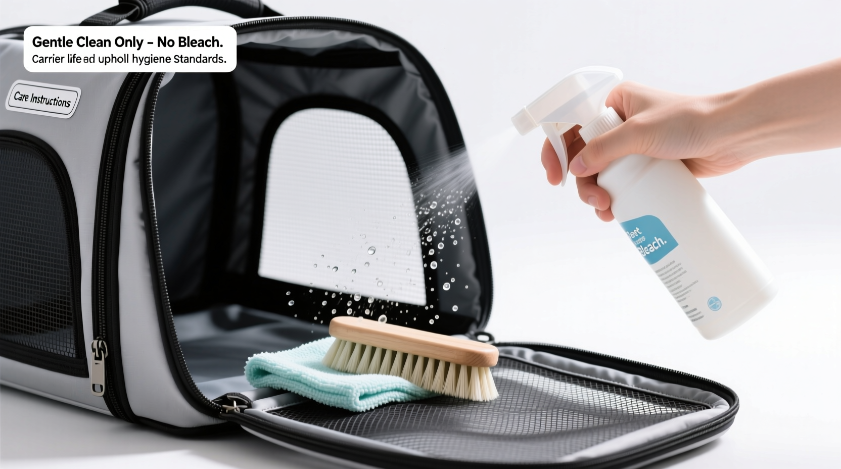 how to clean pet travel carriers without stretching mesh