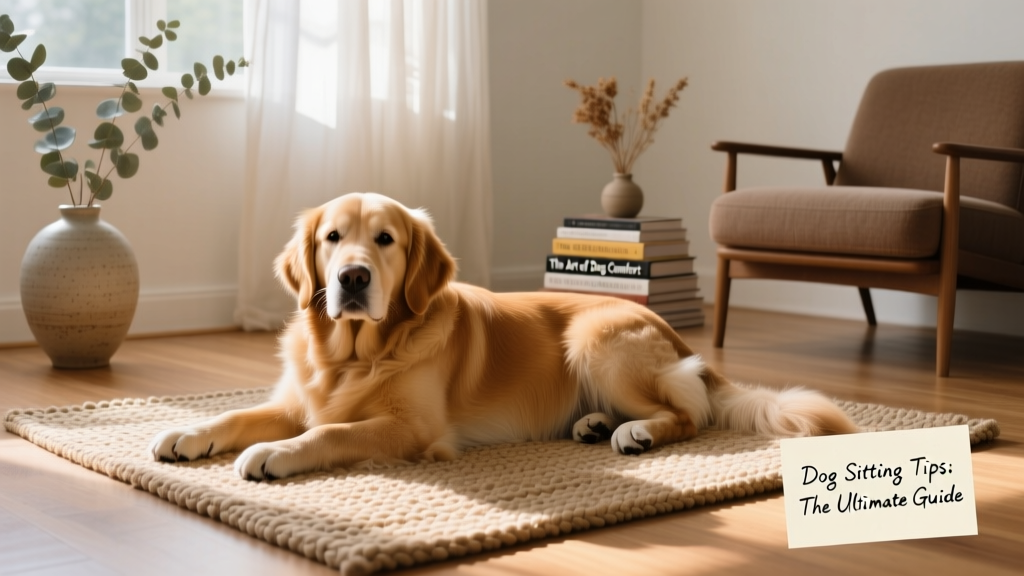 A friendly dog relaxing calmly in a cozy home setting