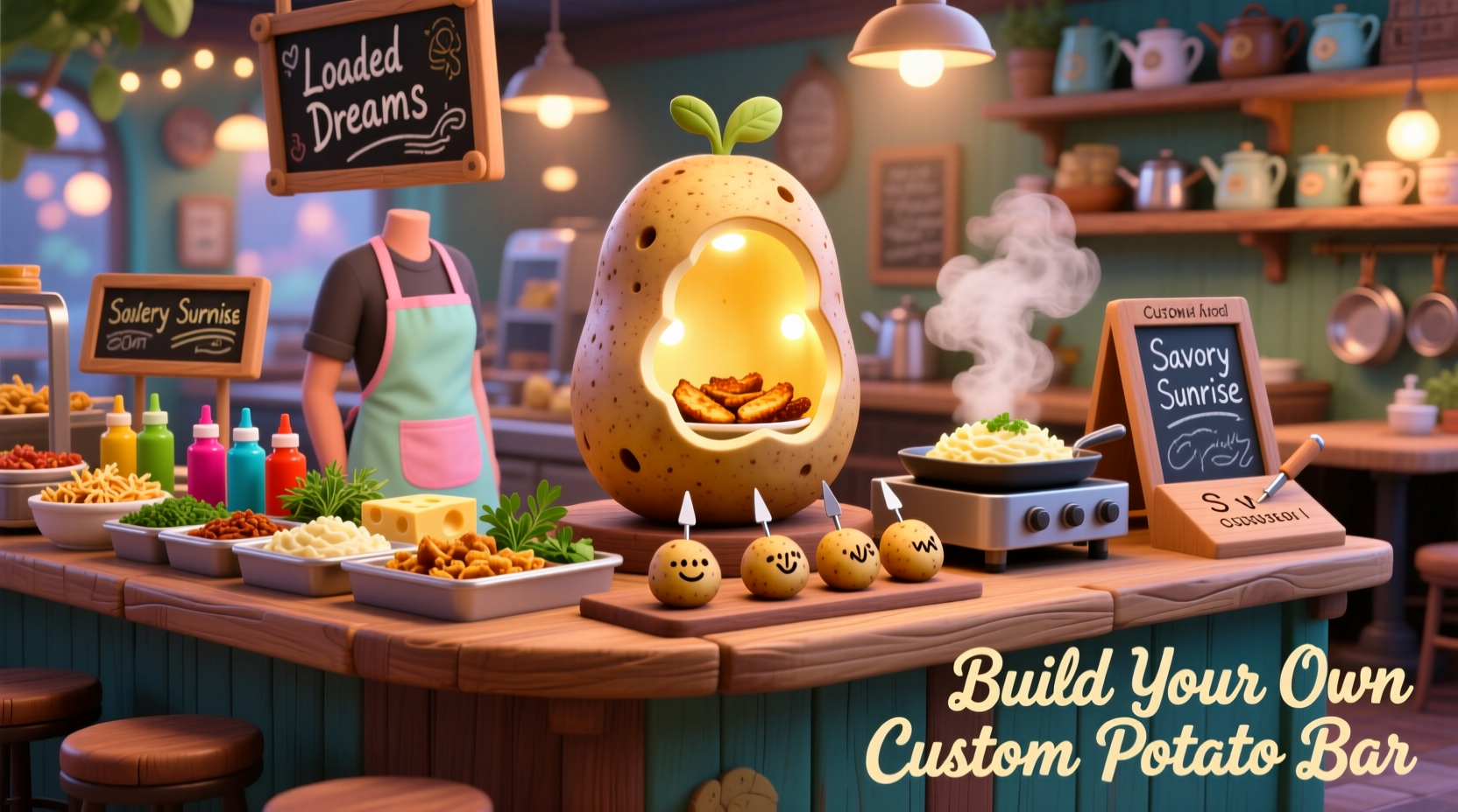 build your own custom potato bar