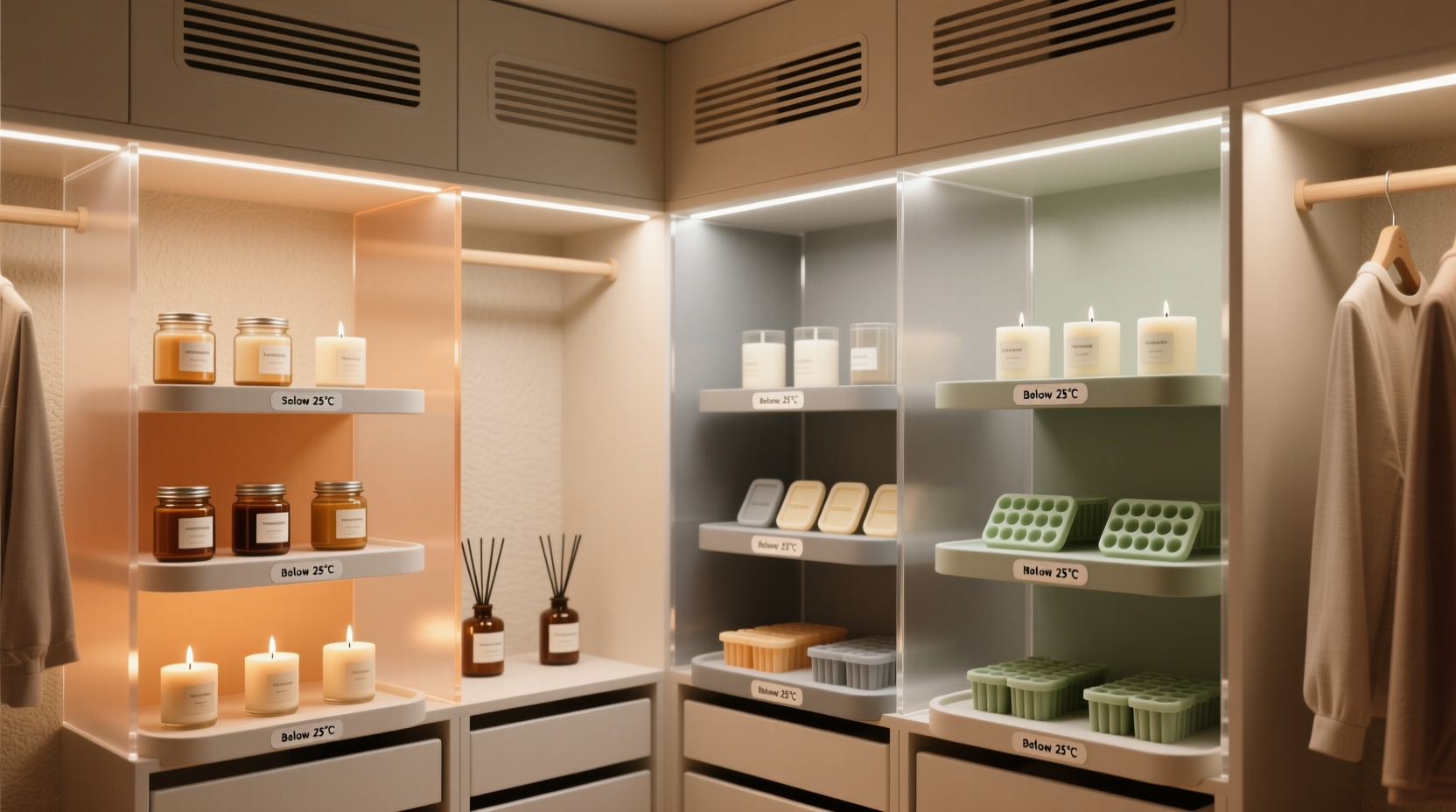 closet organization tips for candles wax melts