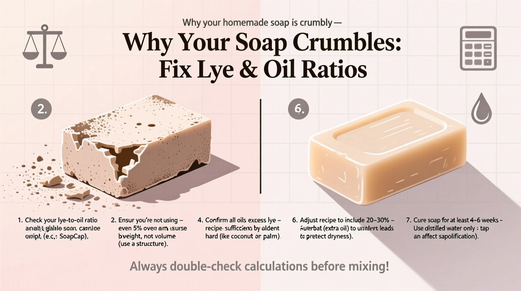 why is my homemade soap crumbly fixing lye and oil ratios step by step