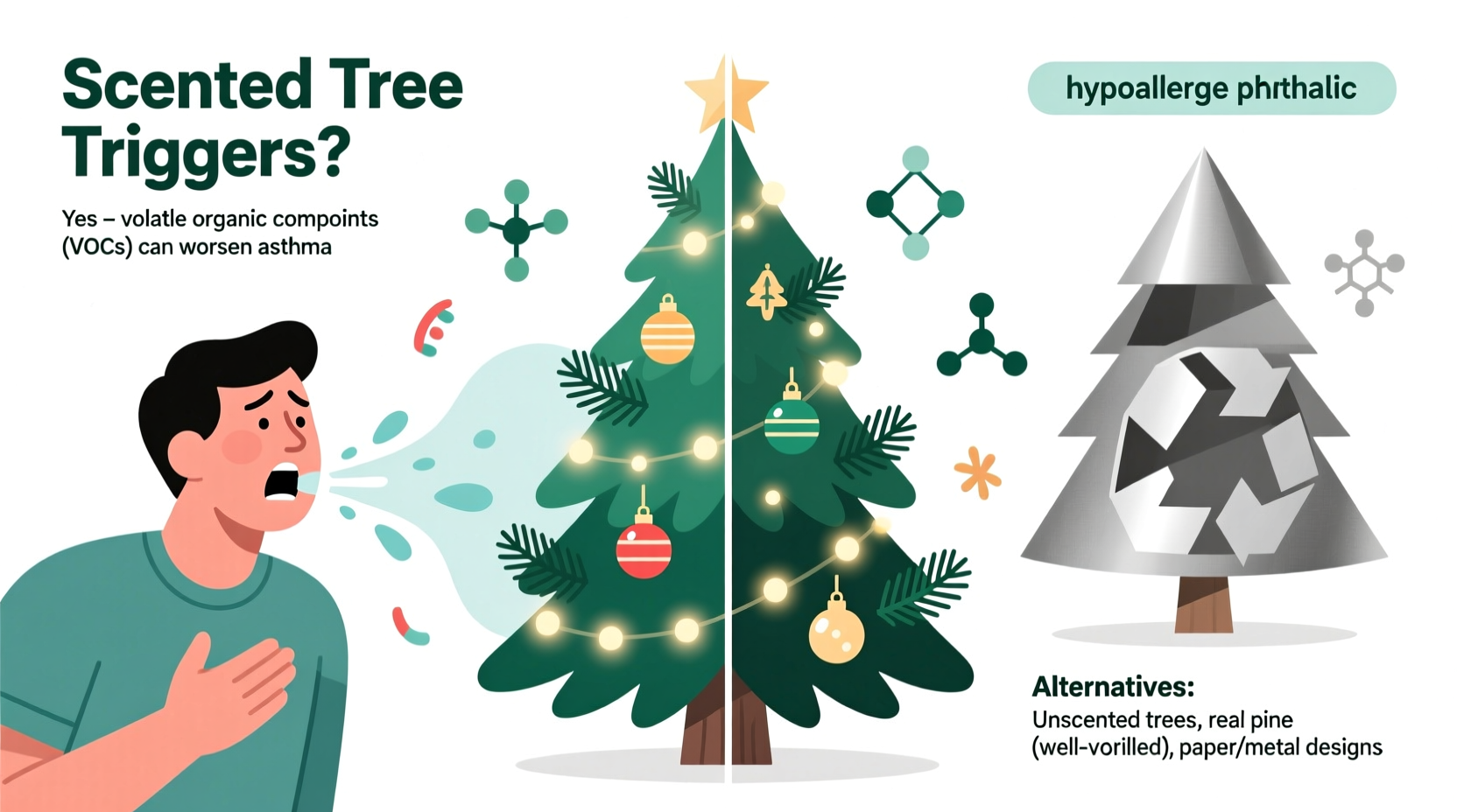 do scented christmas trees trigger asthma and what alternatives exist
