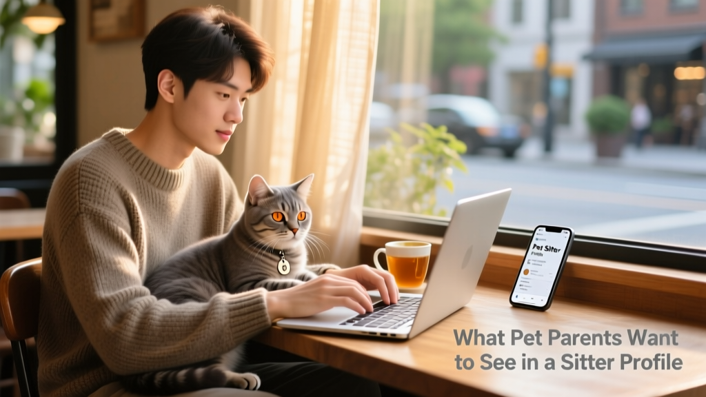 A person working on a laptop while a serene cat sits comfortably on their lap