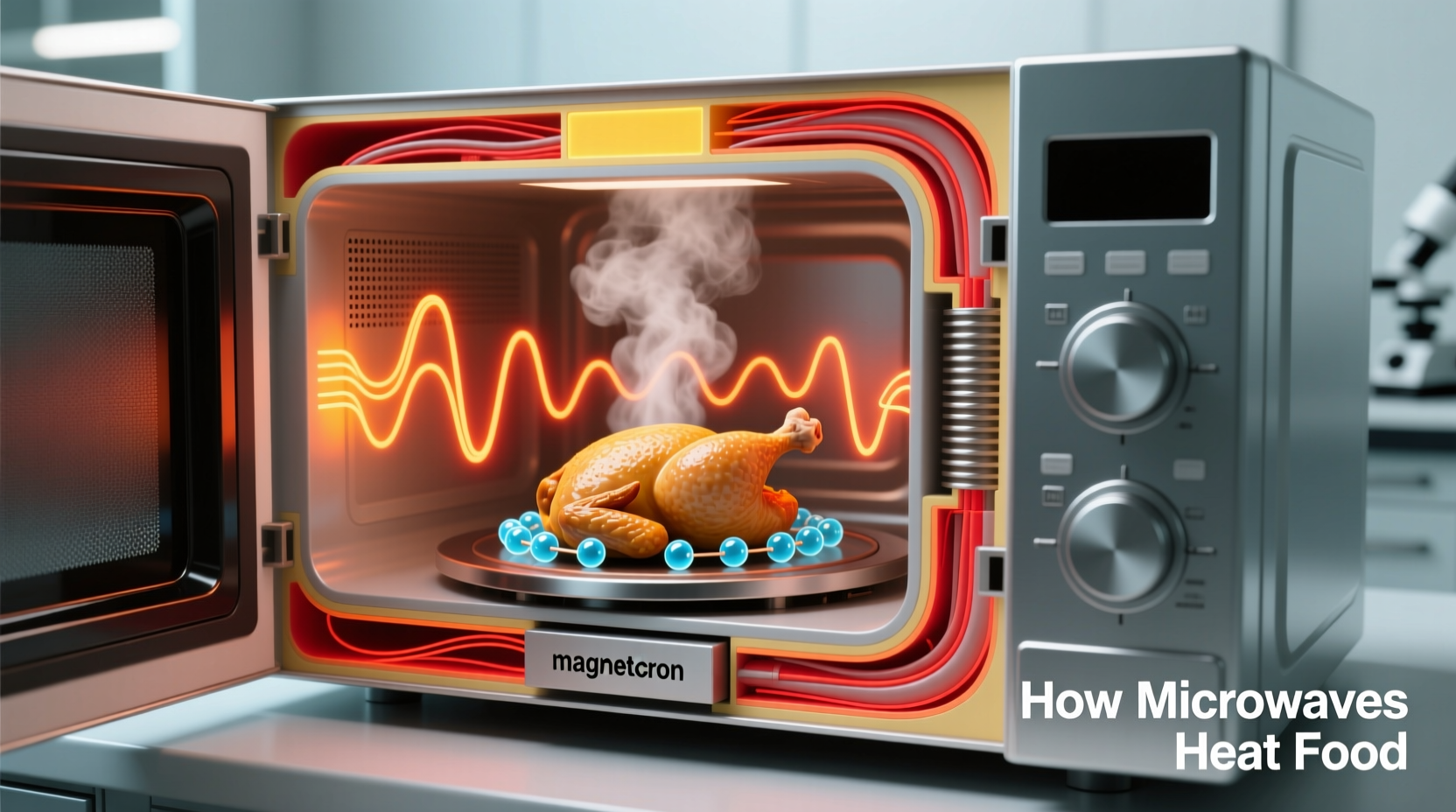 how do microwaves heat food