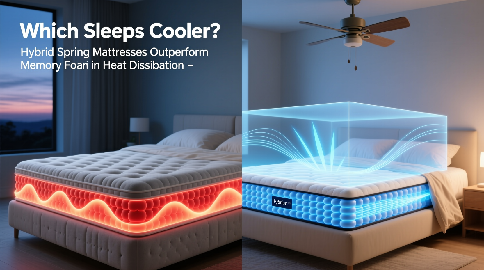 memory foam mattress vs hybrid spring which sleeps cooler for hot sleepers