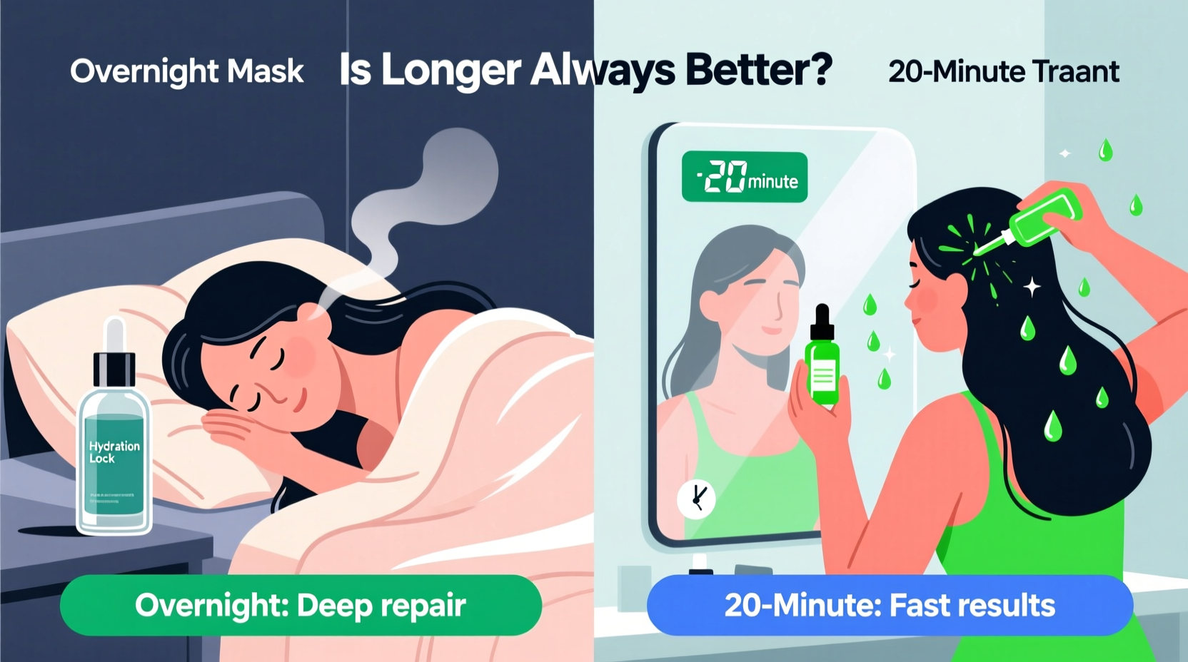hair masks overnight vs 20 minute treatment is longer always better
