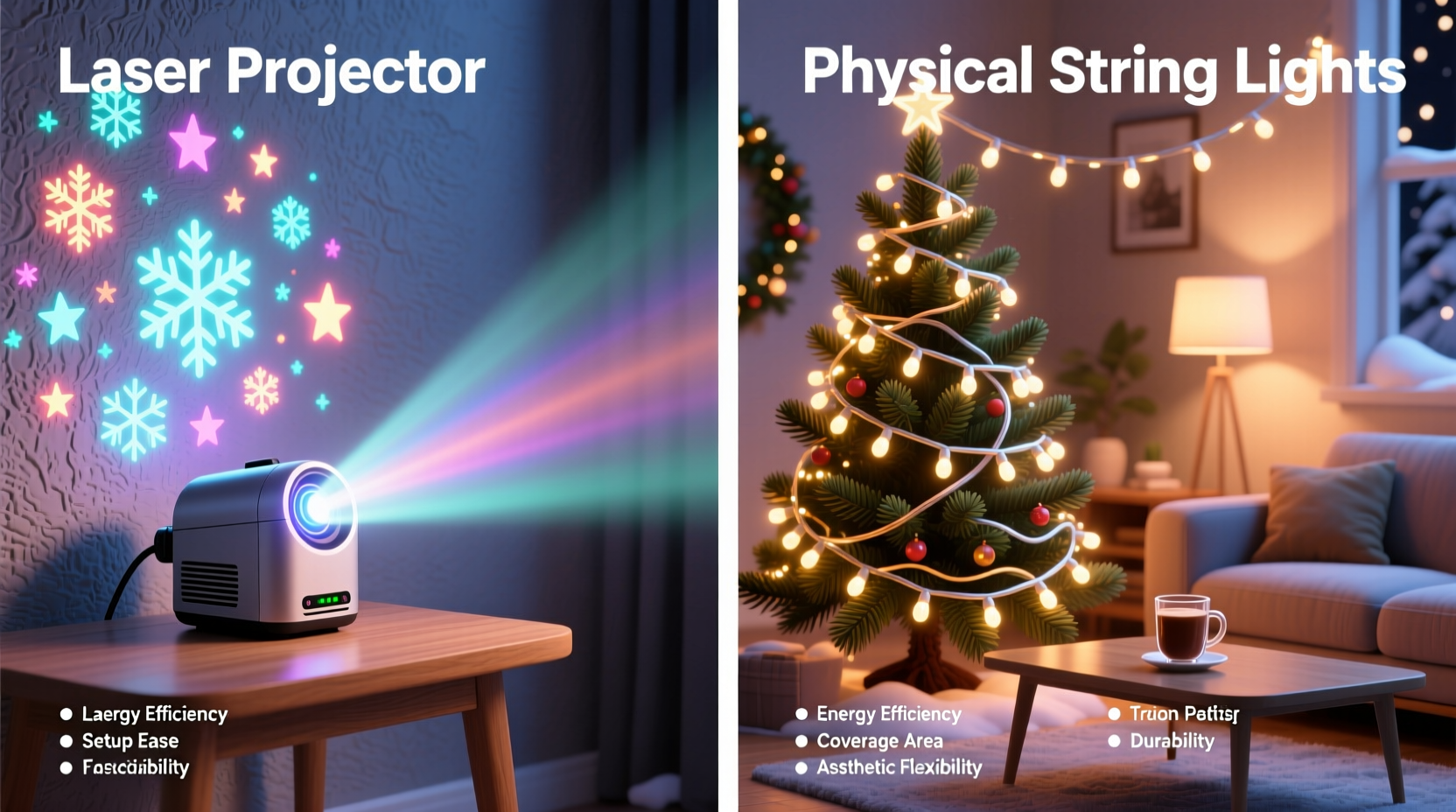 is a laser christmas light projector better than physical strings