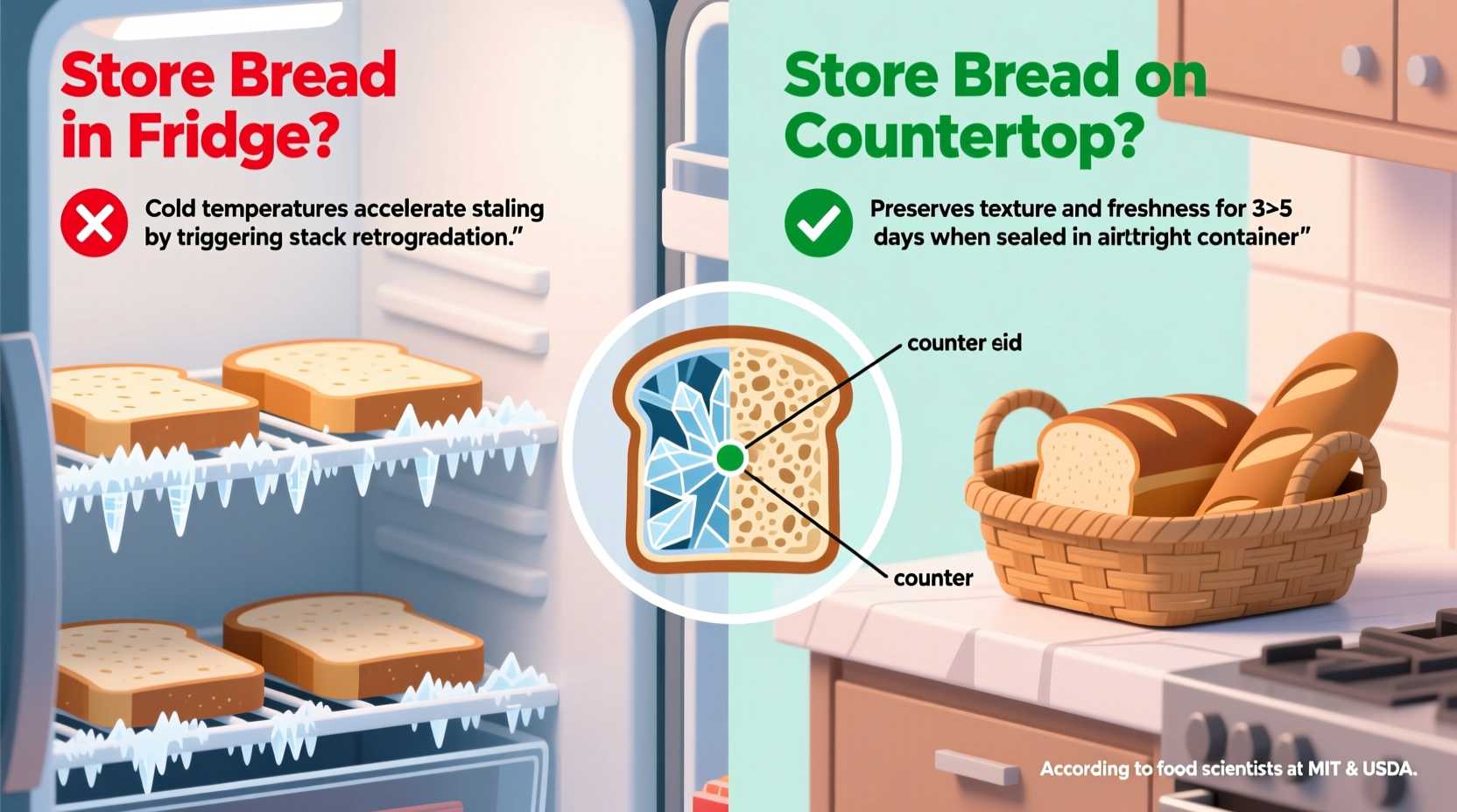 should you store bread in the fridge or countertop what experts say
