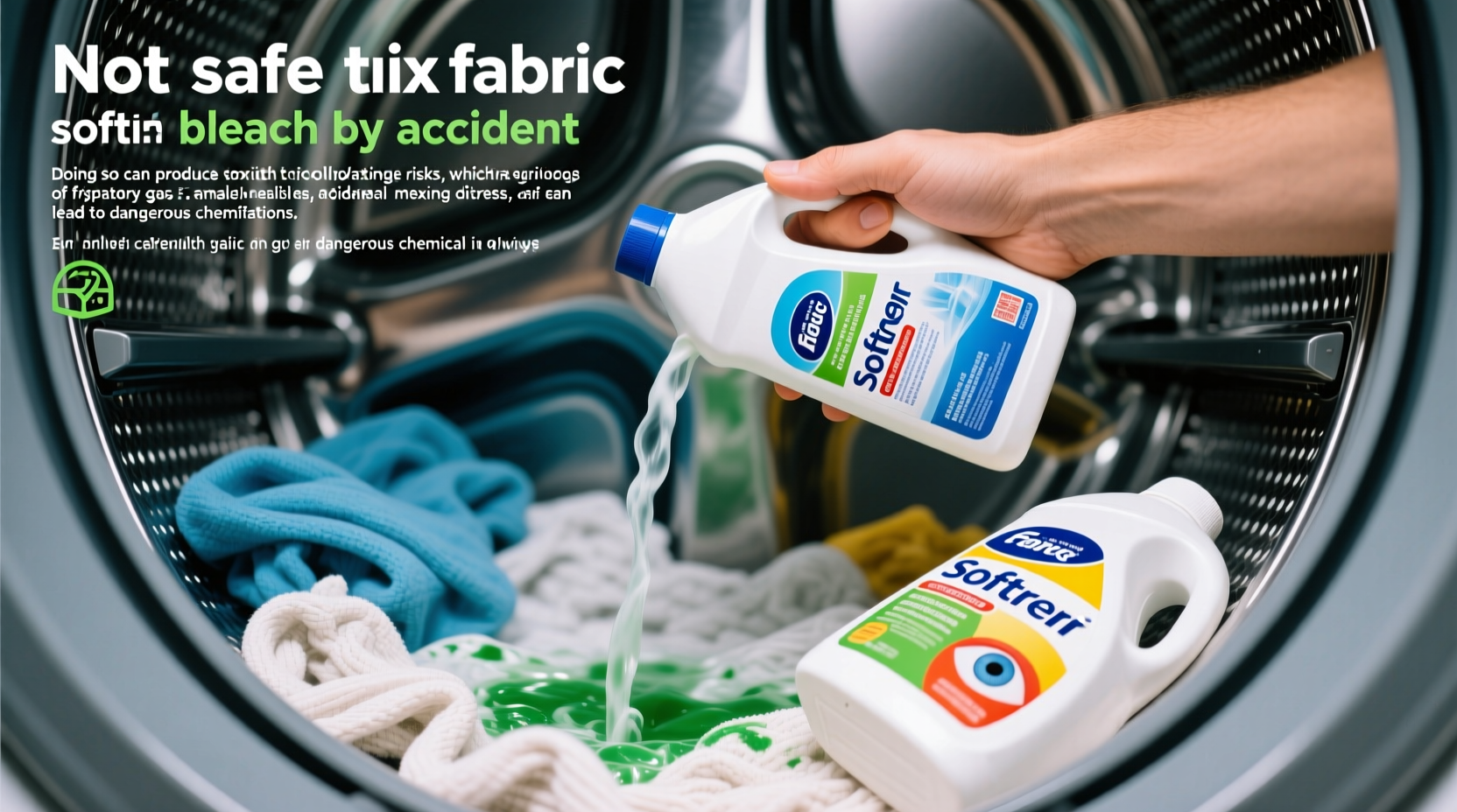 is it okay to mix fabric softener with bleach by accident and risks