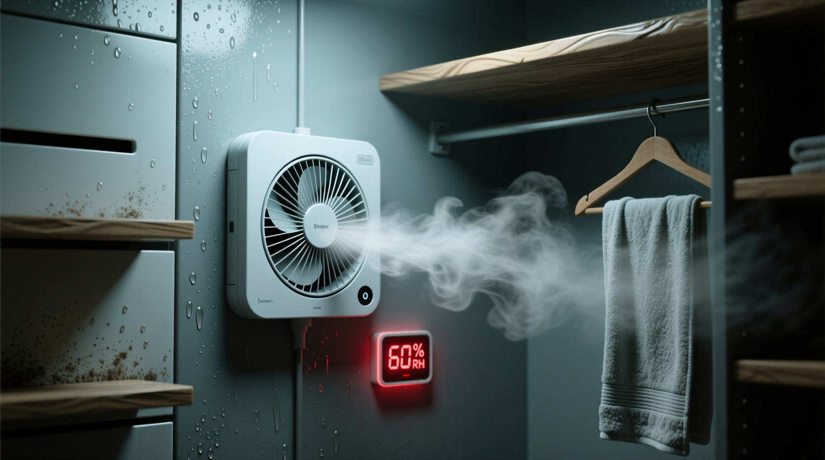 closet ventilation fan vs panel for mildew control
