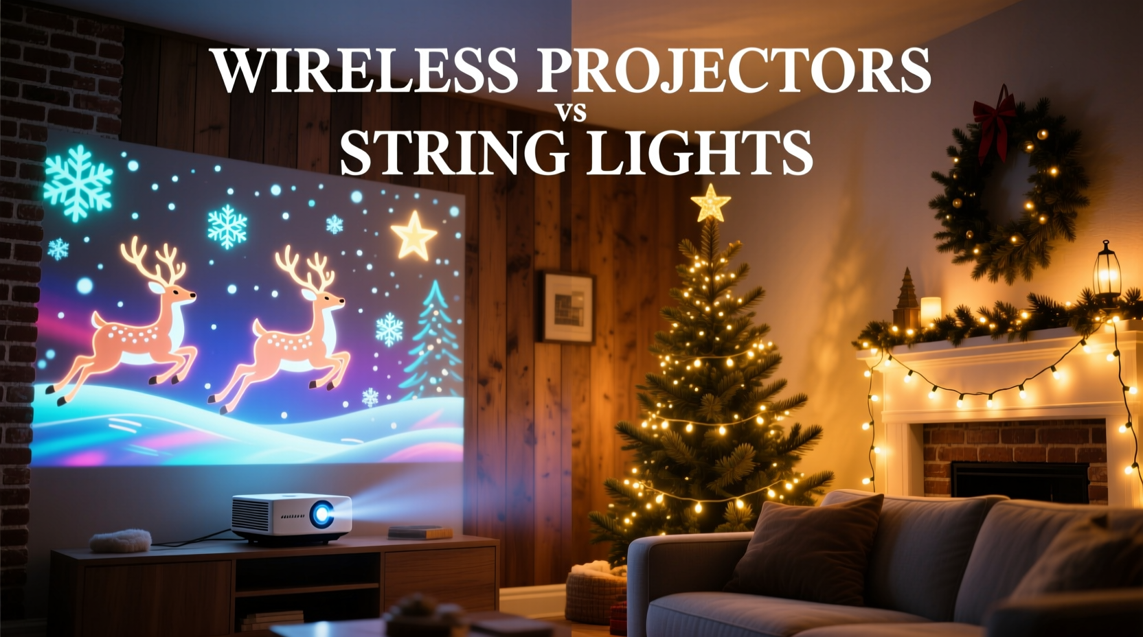wireless christmas projectors vs string lights which draws more attention