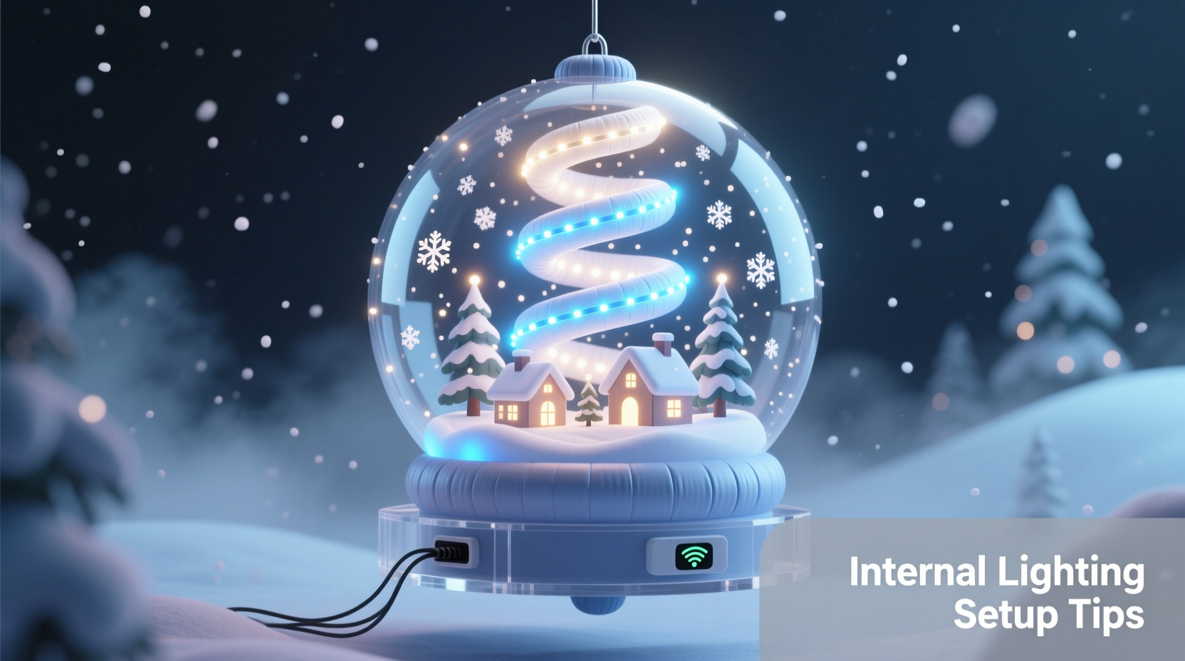 inflatable snow globe with internal lighting setup tips
