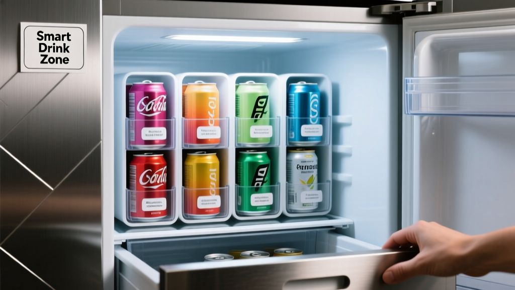Smart Drinks Can Storage for Fridge Space