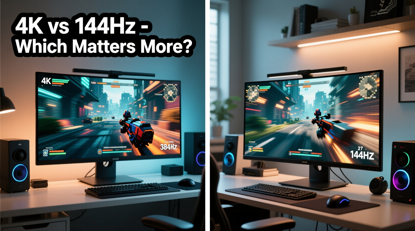 4k monitor vs 144hz refresh rate which is more important for casual gaming