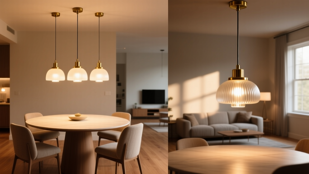 Pendant Lights Over Round Dining Tables: Centered vs